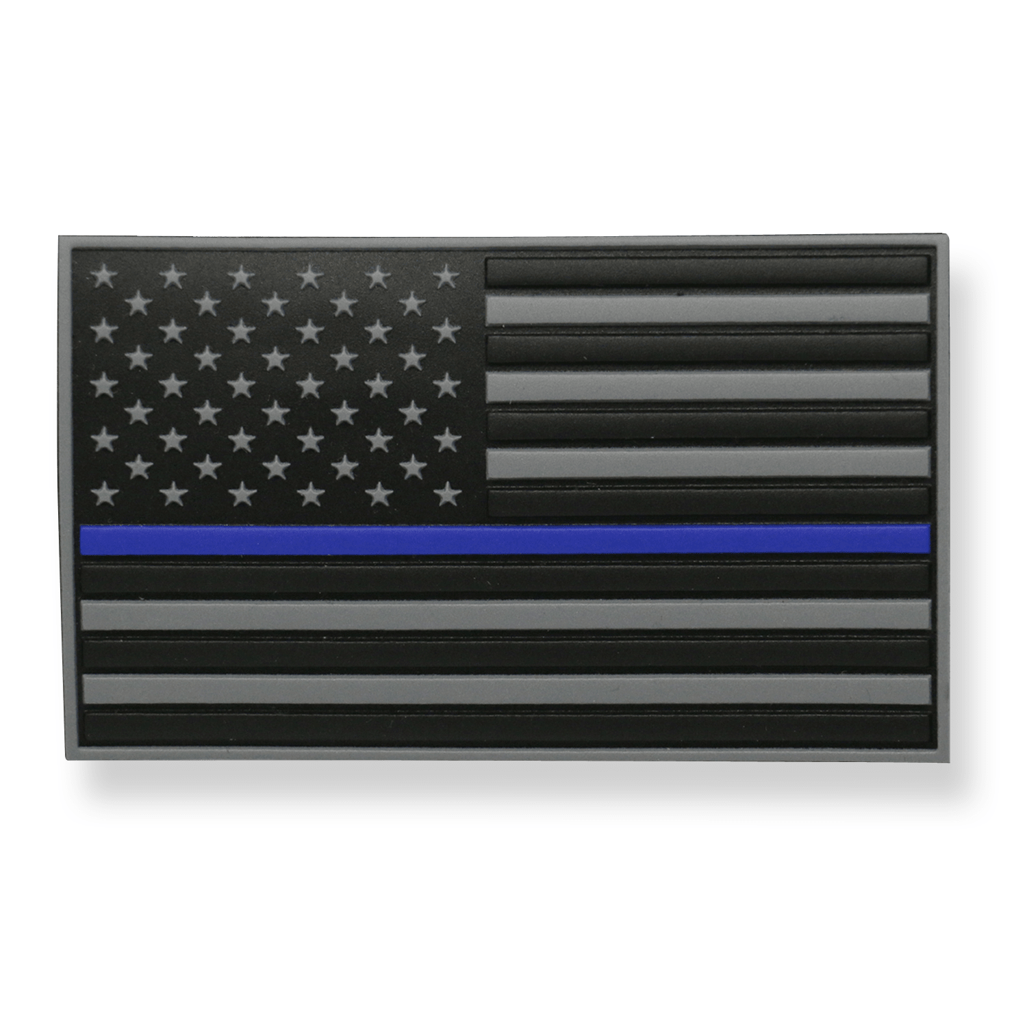 Blue Line American Flag PVC Velcro Patch - Armed American Supply