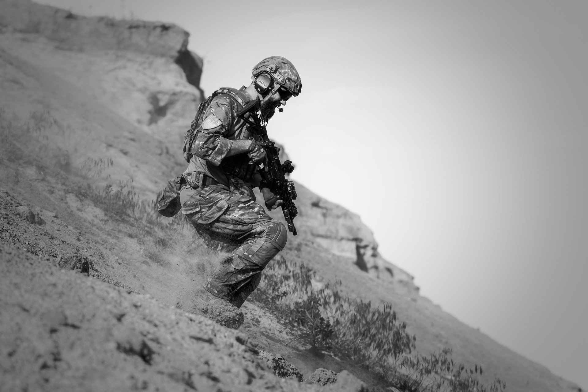 American soldier on a mission photo