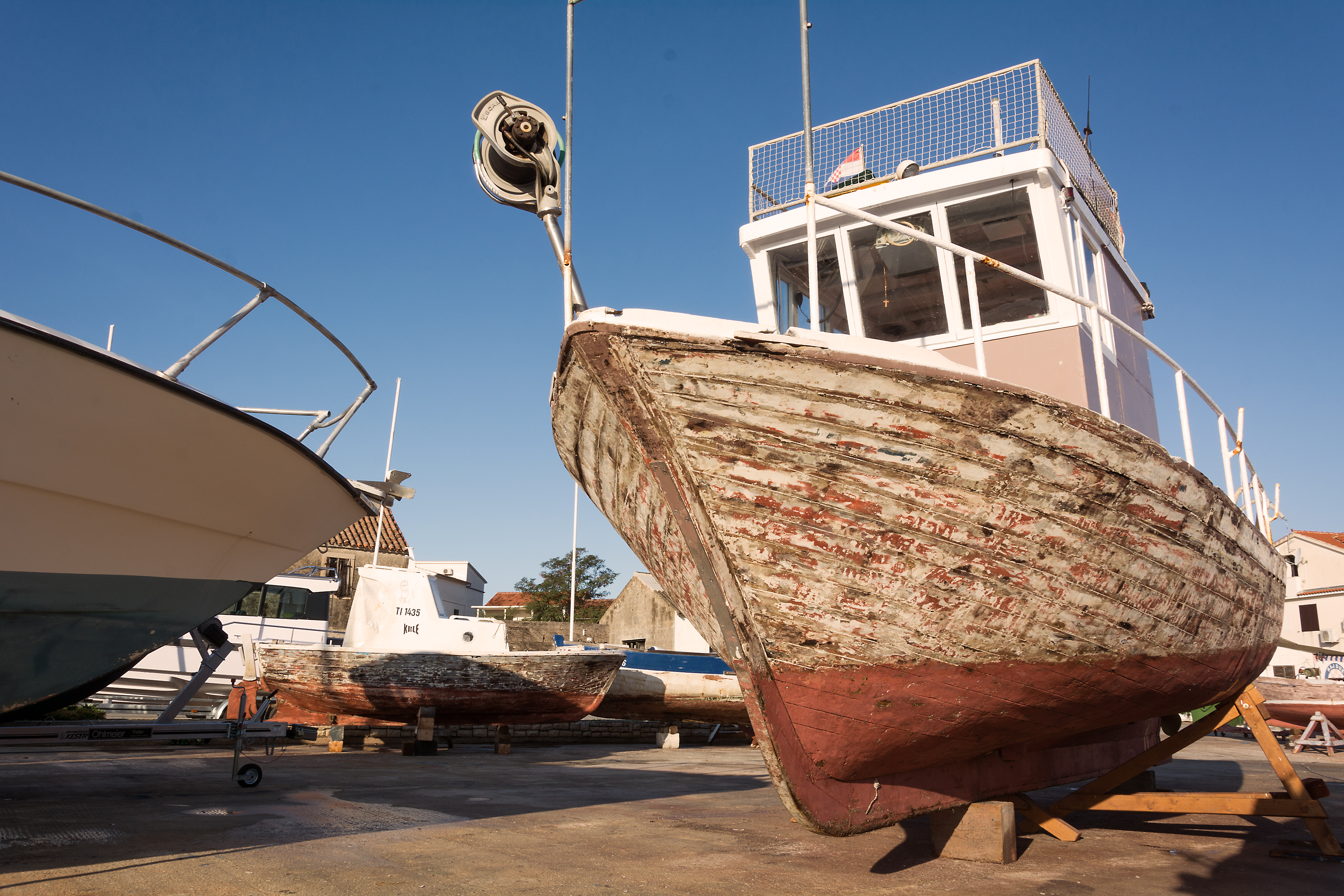 Free Image: An old fishing boat in dry dock | Libreshot Public ...