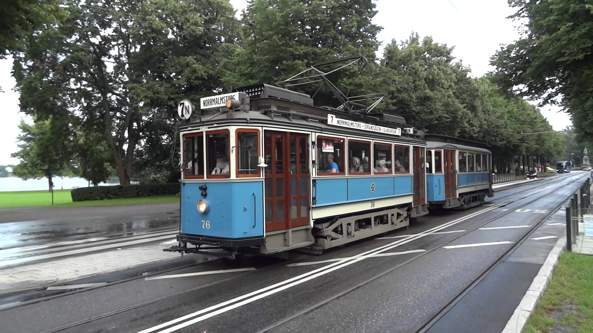 Djurgårdslinjen - old trams in Stockholm - YouTube