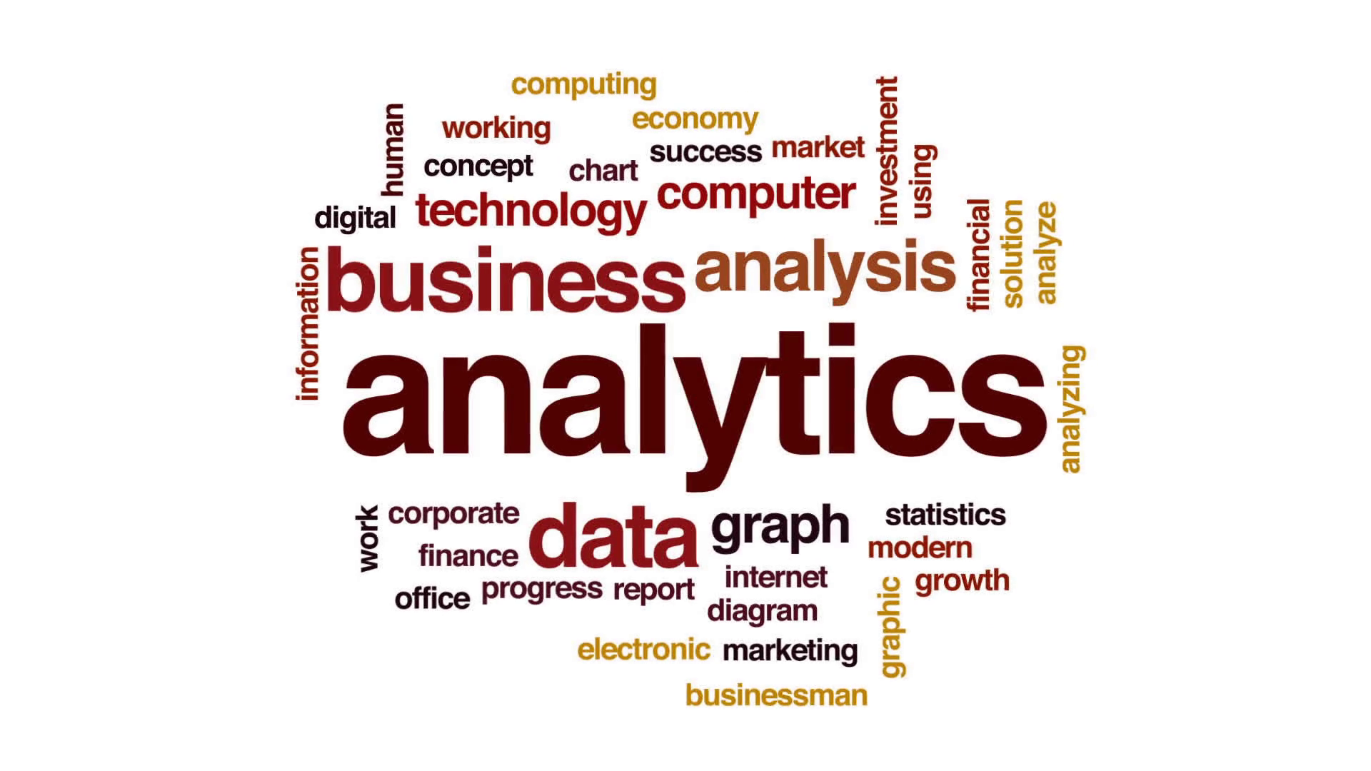 Analytics animated word cloud, text design animation. Motion ...