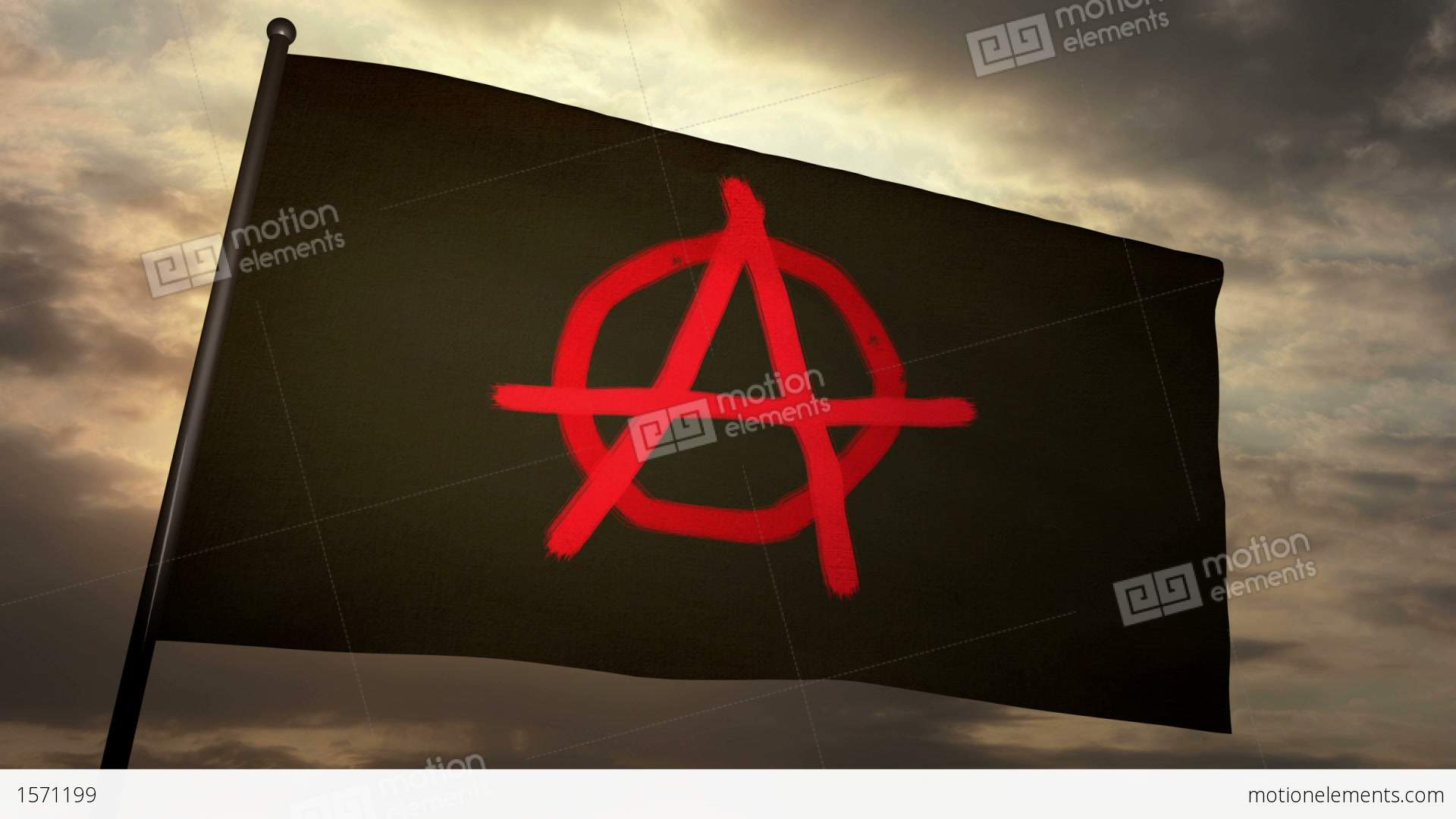 Anarchist Flag 03 Stock Animation | 1571199