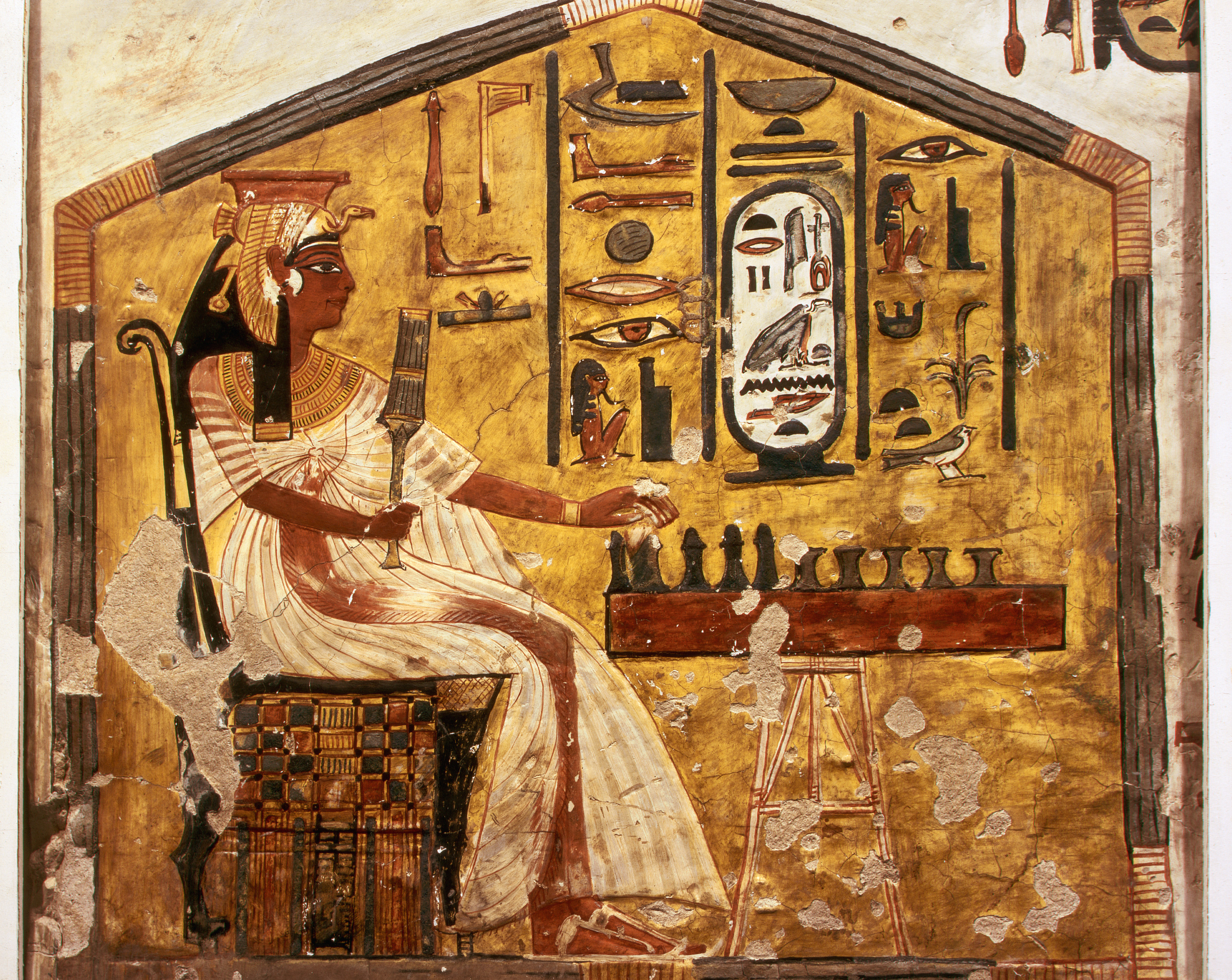 fresco-painting-of-nefertari-playing-senet-2 - Egyptian Relief ...