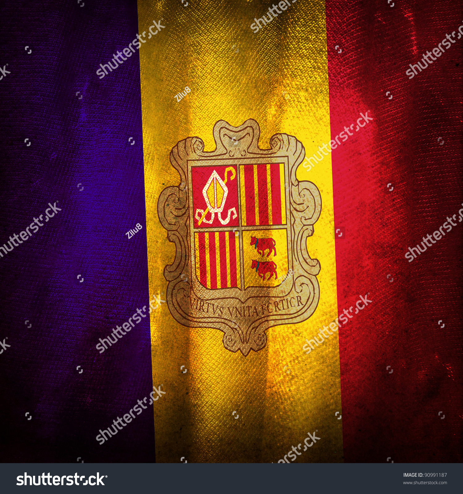 Old Grunge Flag Andorra Stock Photo 90991187 - Shutterstock