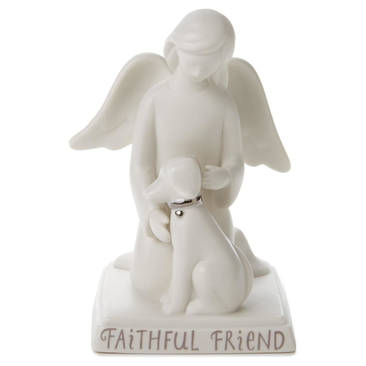 Faithful Friends Angel With Dog Porcelain Figurine - Figurines ...