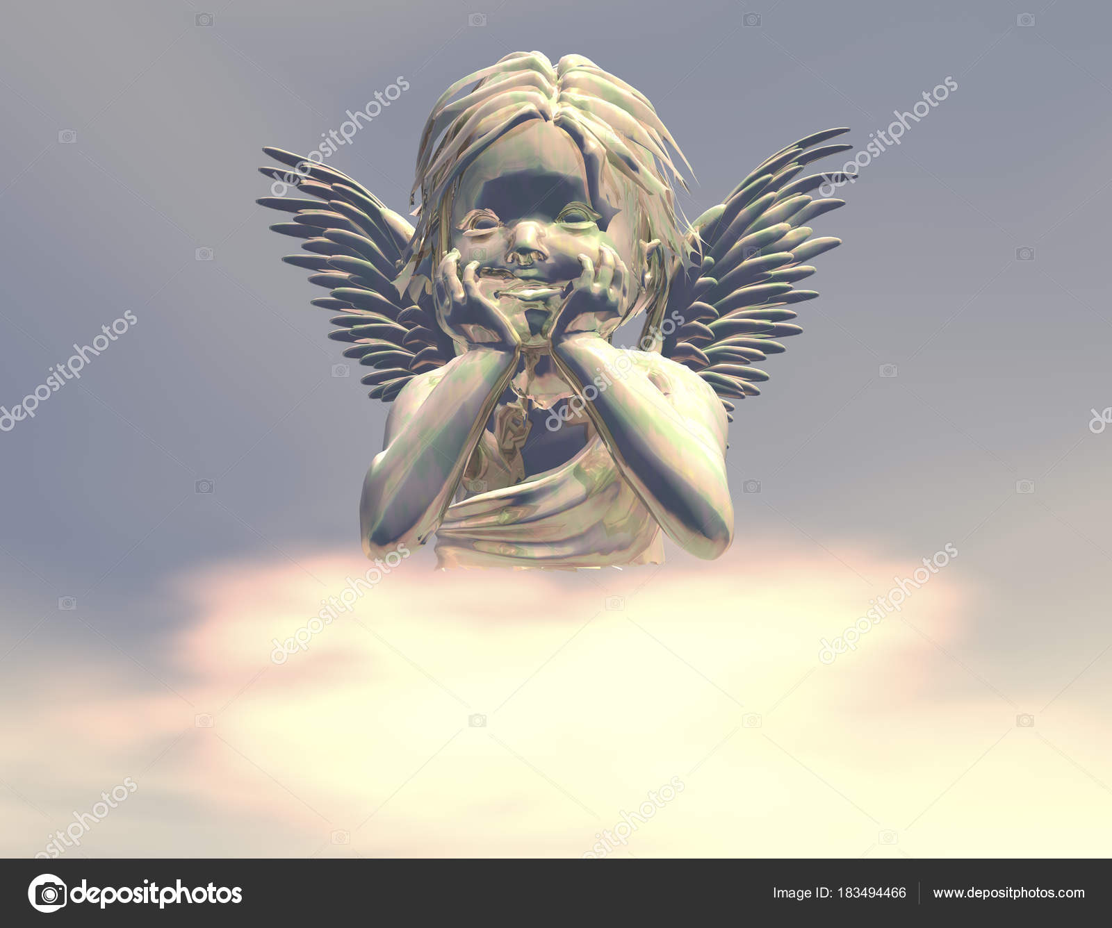 Digital Visualization Christmas Angel Figure — Stock Photo ...
