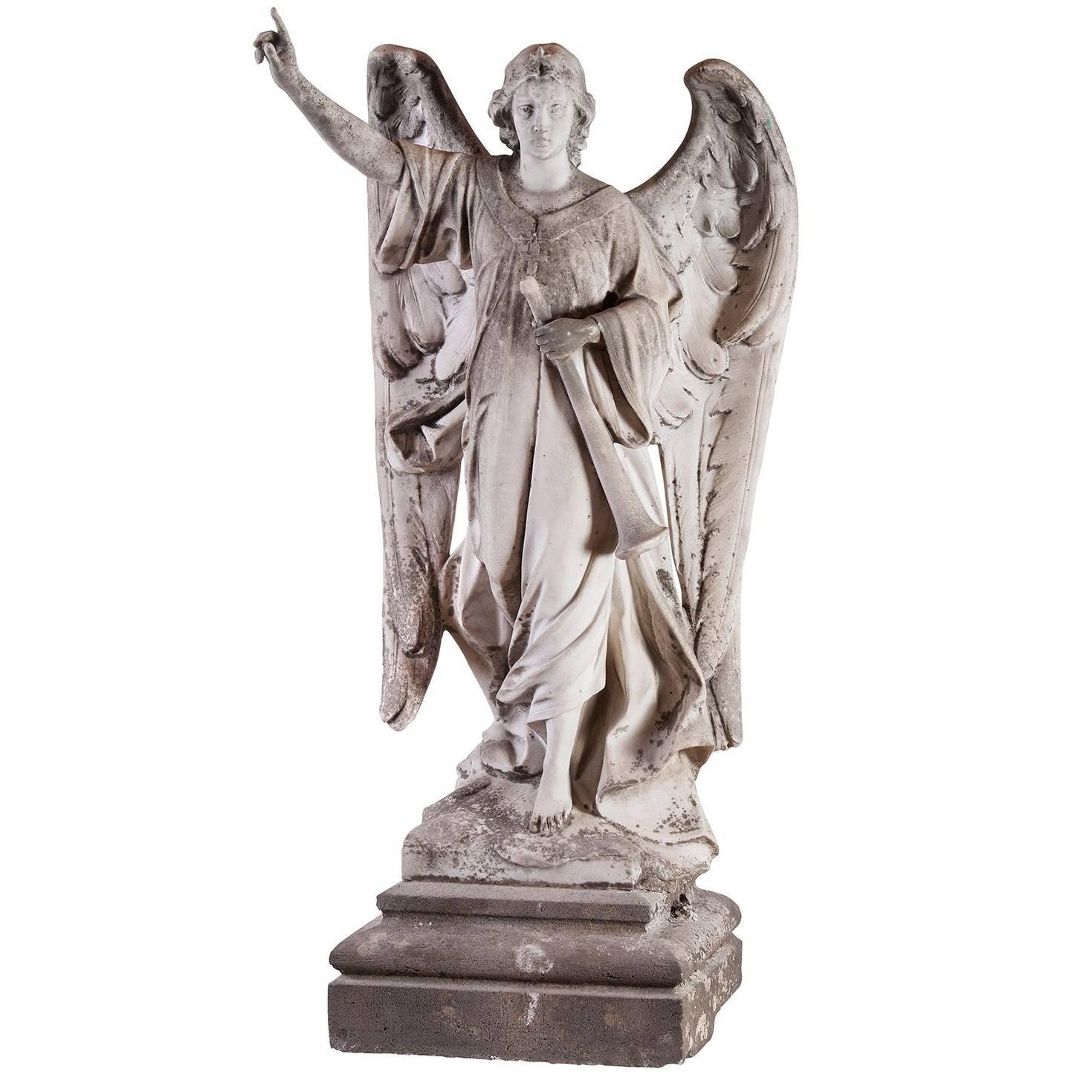 Angel, 19th Century Sculpture Marble For Sale at 1stdibs