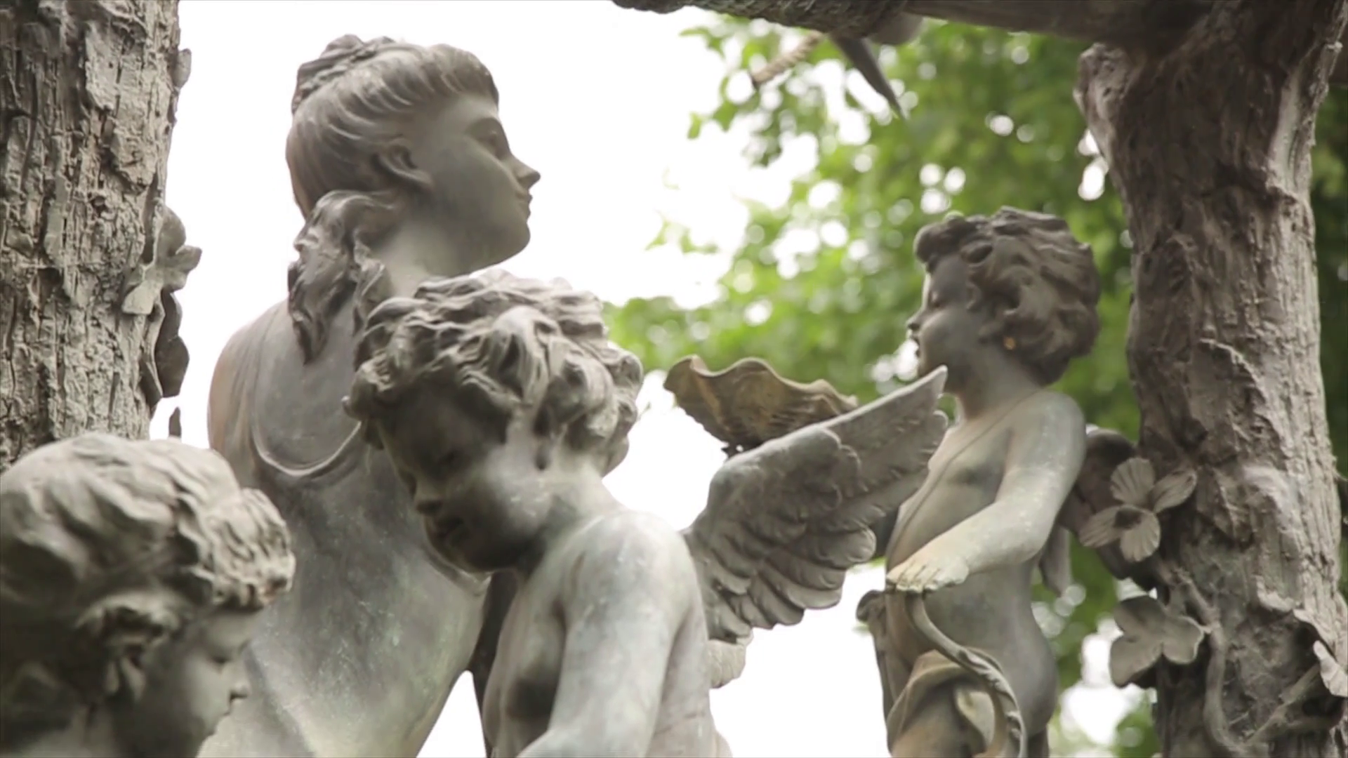 Garden statue vintage close-up. Sleeping Angel at La Recoleta ...