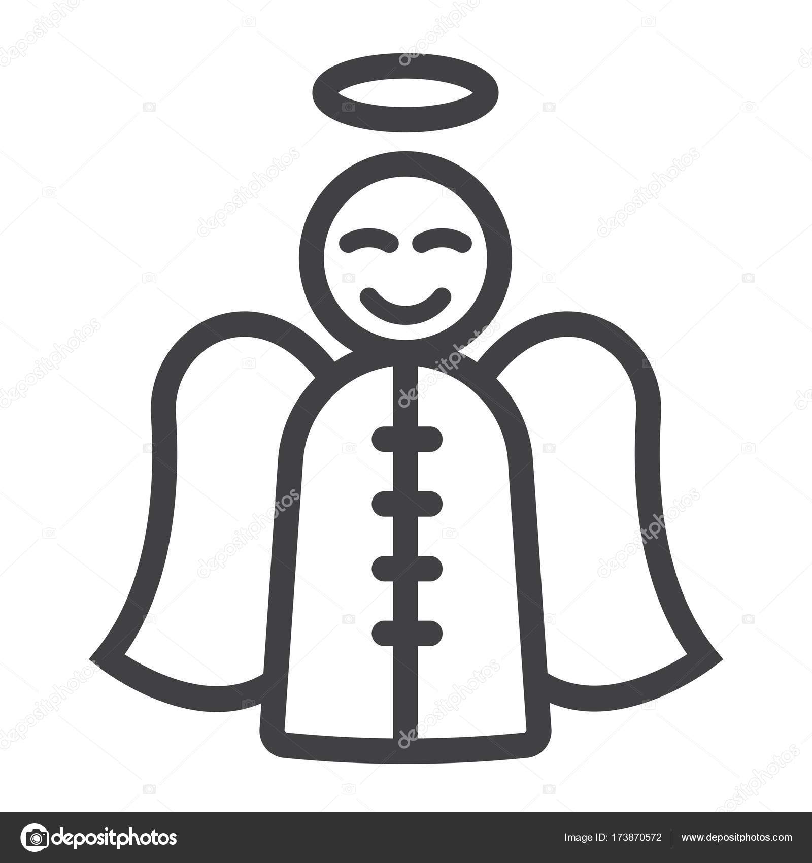 Angel line icon, New year and Christmas, xmas sign vector graphics ...