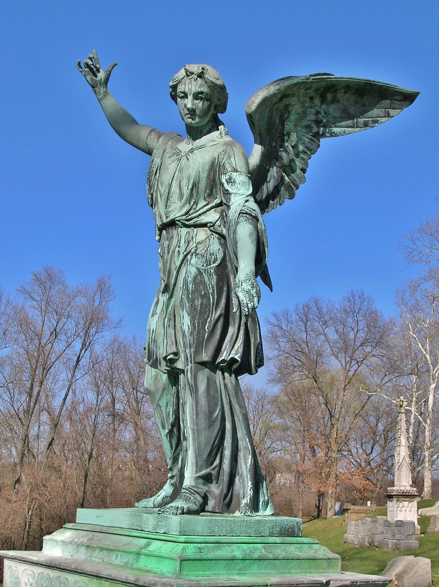 File:Angel of the Resurrection (front view), James B. Hogg Monument ...