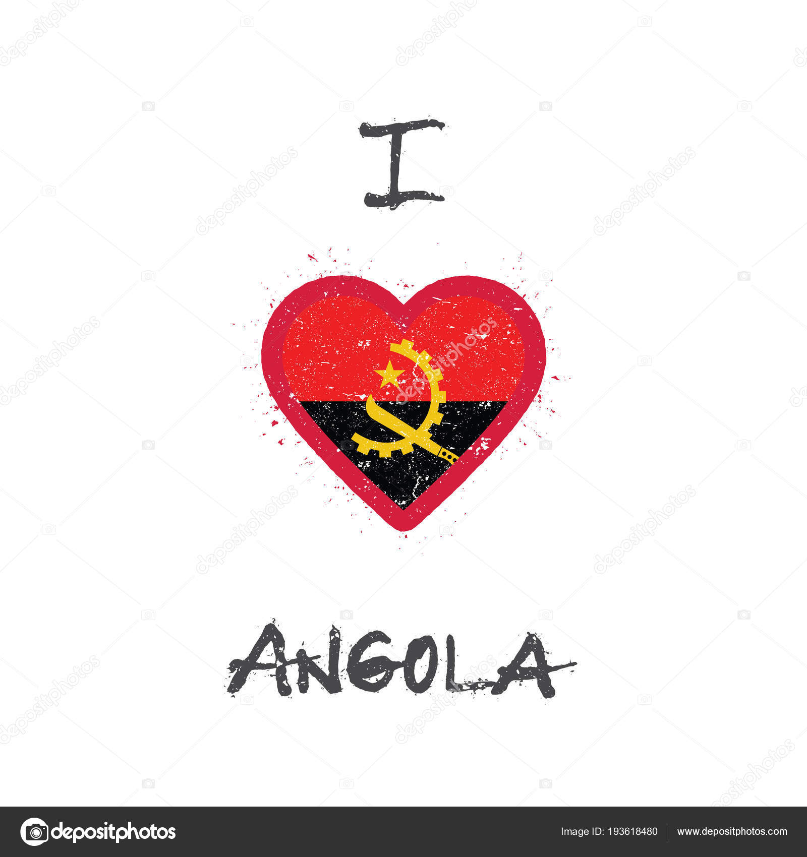 I love Angola tshirt design Angolan flag in the shape of heart on ...