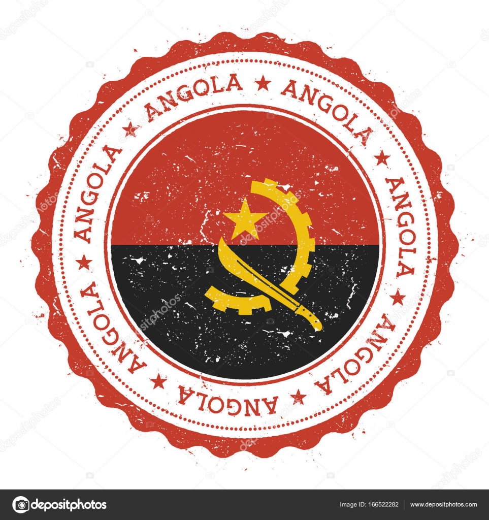 Grunge rubber stamp with Angola flag Vintage travel stamp with ...