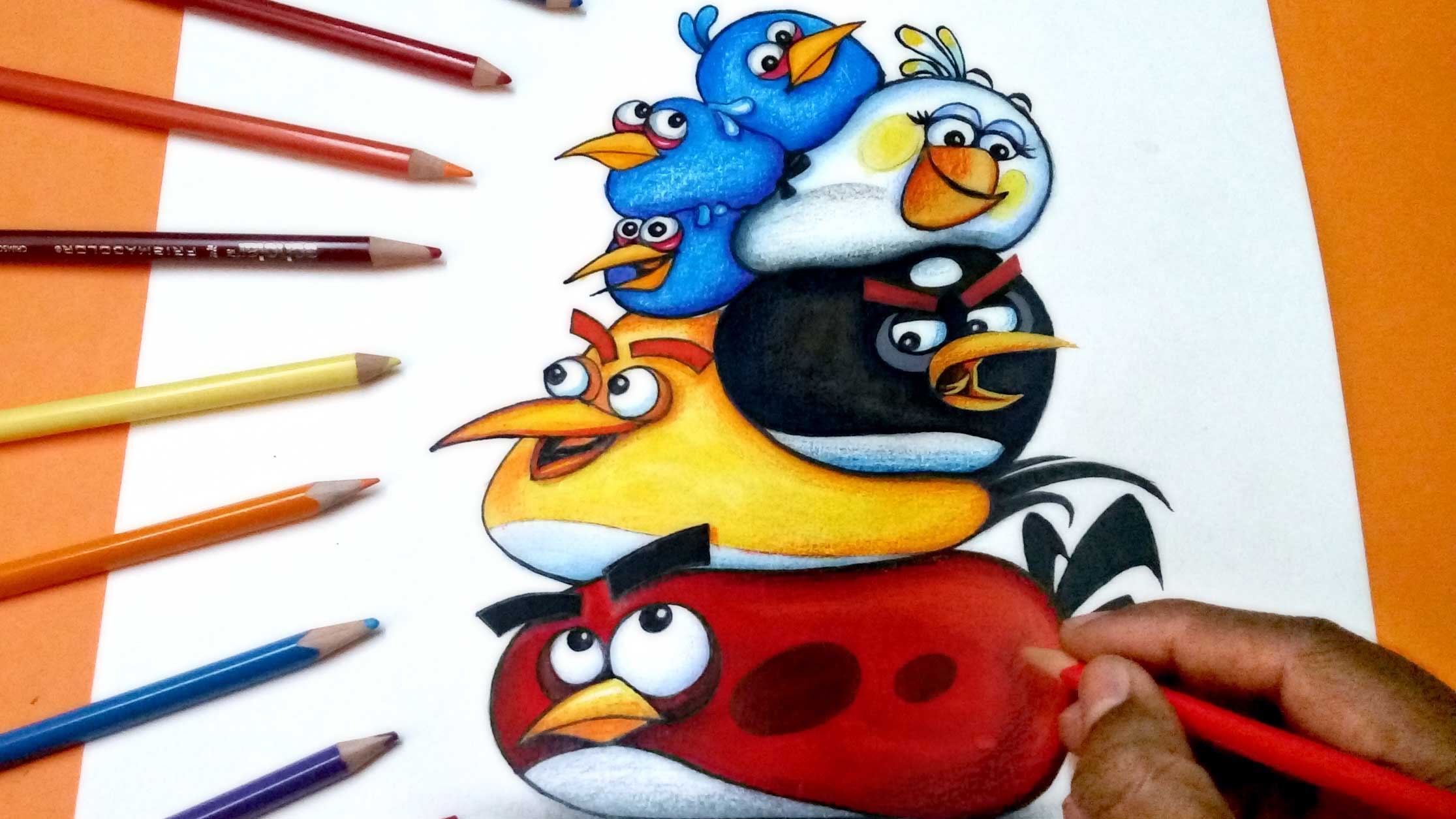 ❤how to draw angry birds ❤ group - YouTube