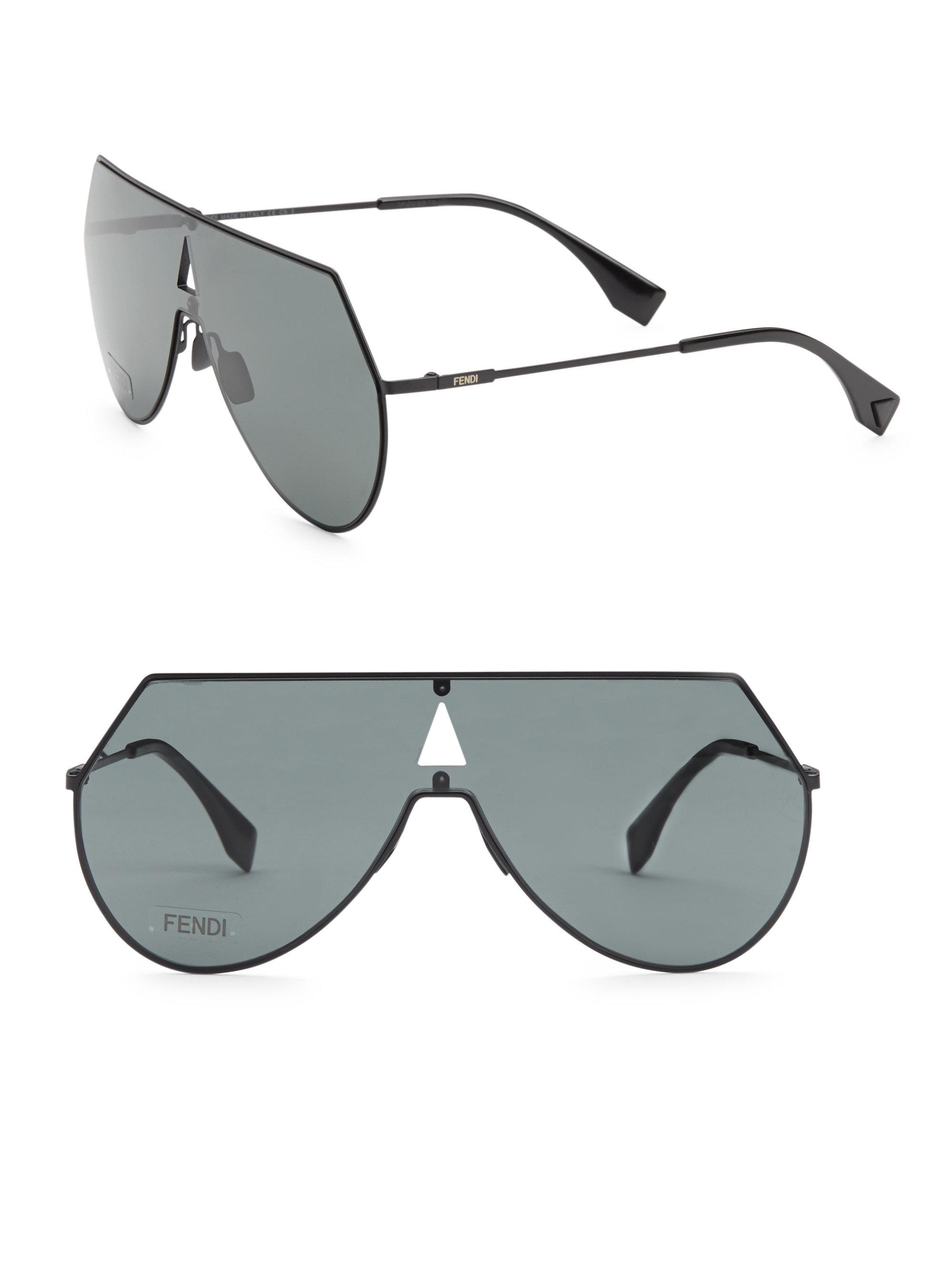 Lyst - Fendi 99mm Angular A-frame Sunglasses in Black for Men