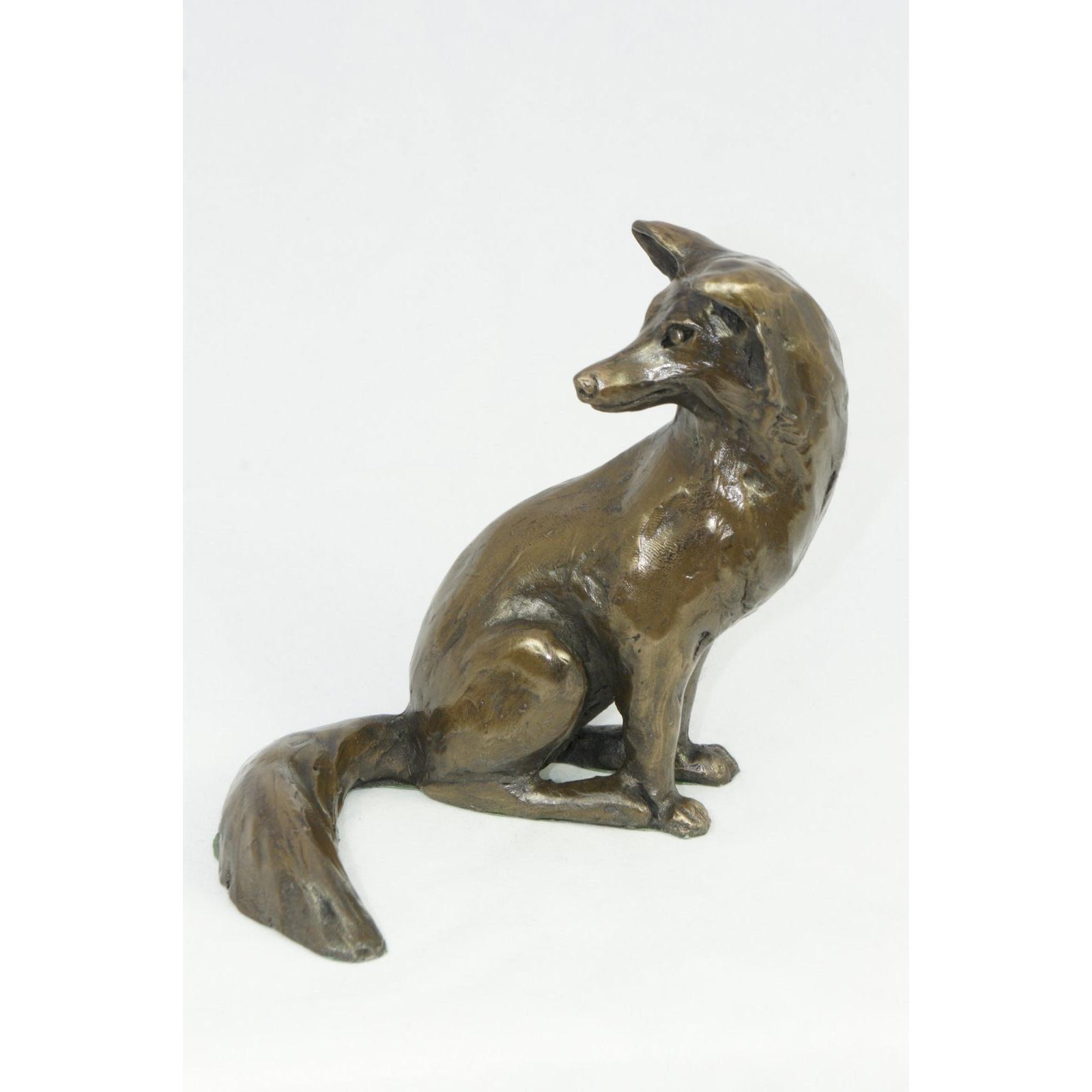 FOX LOOKING OVER SHOULDER - cold cast bronze animal sculpture by ...
