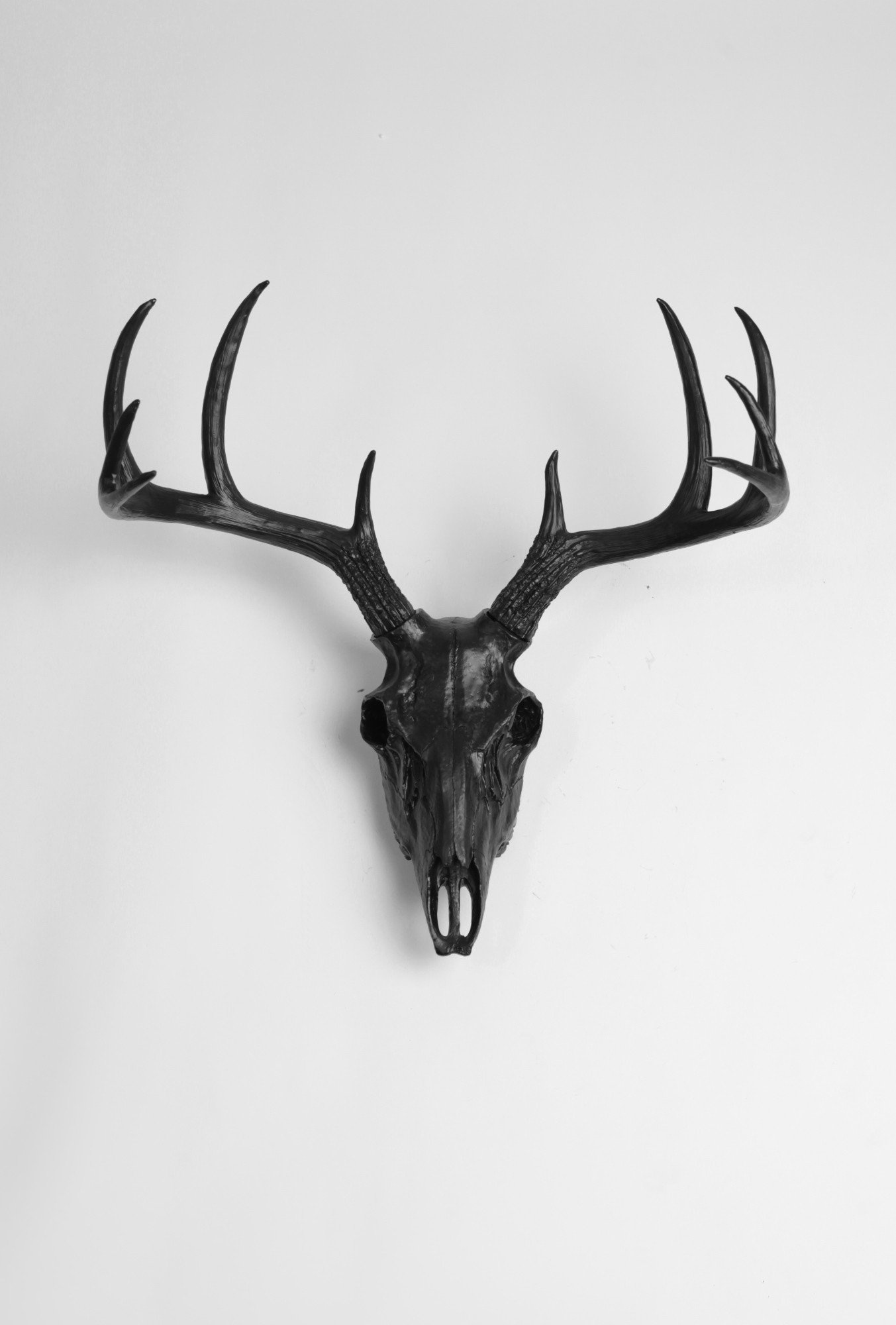 Black Faux Deer Skull Wall Mount, 21