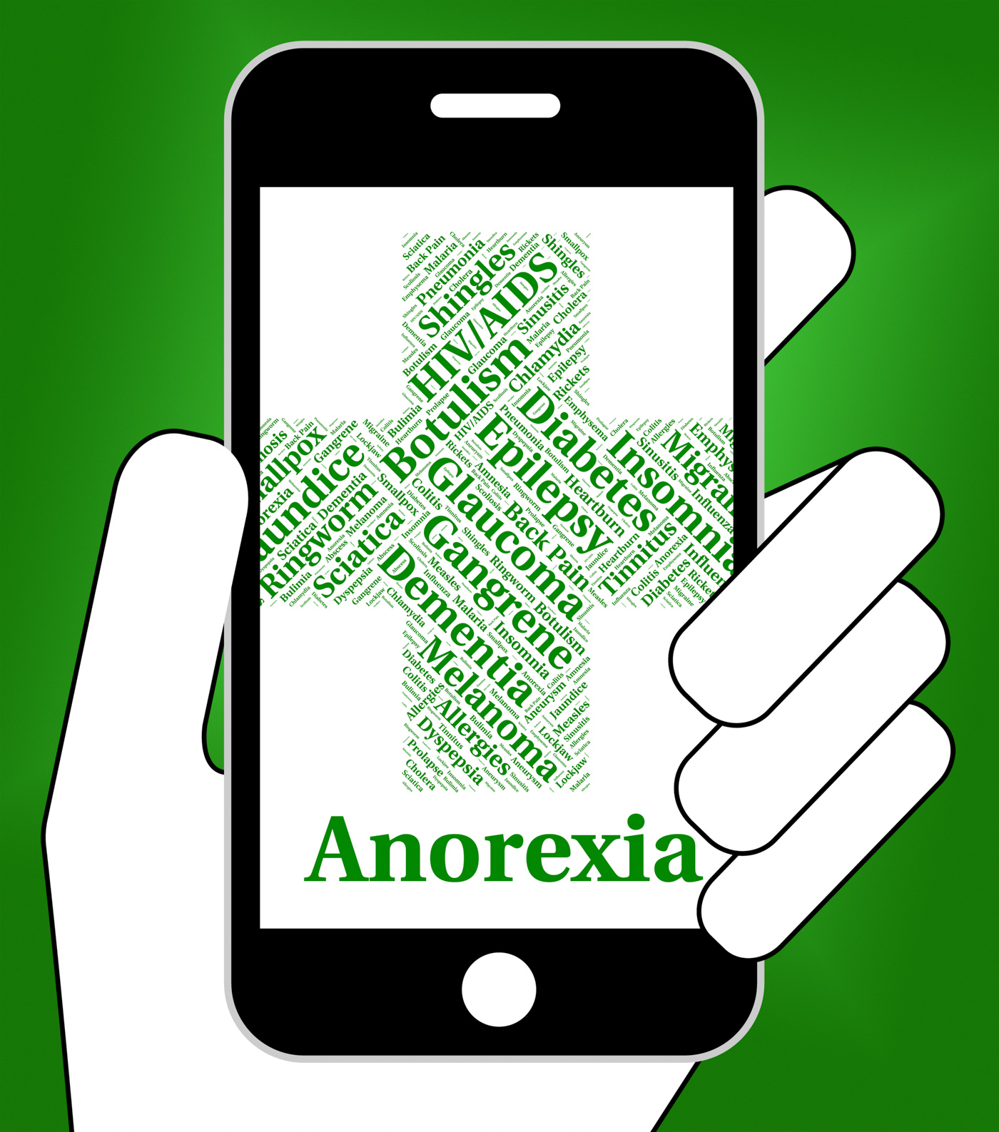 Anorexia illness represents poor health and ailment photo