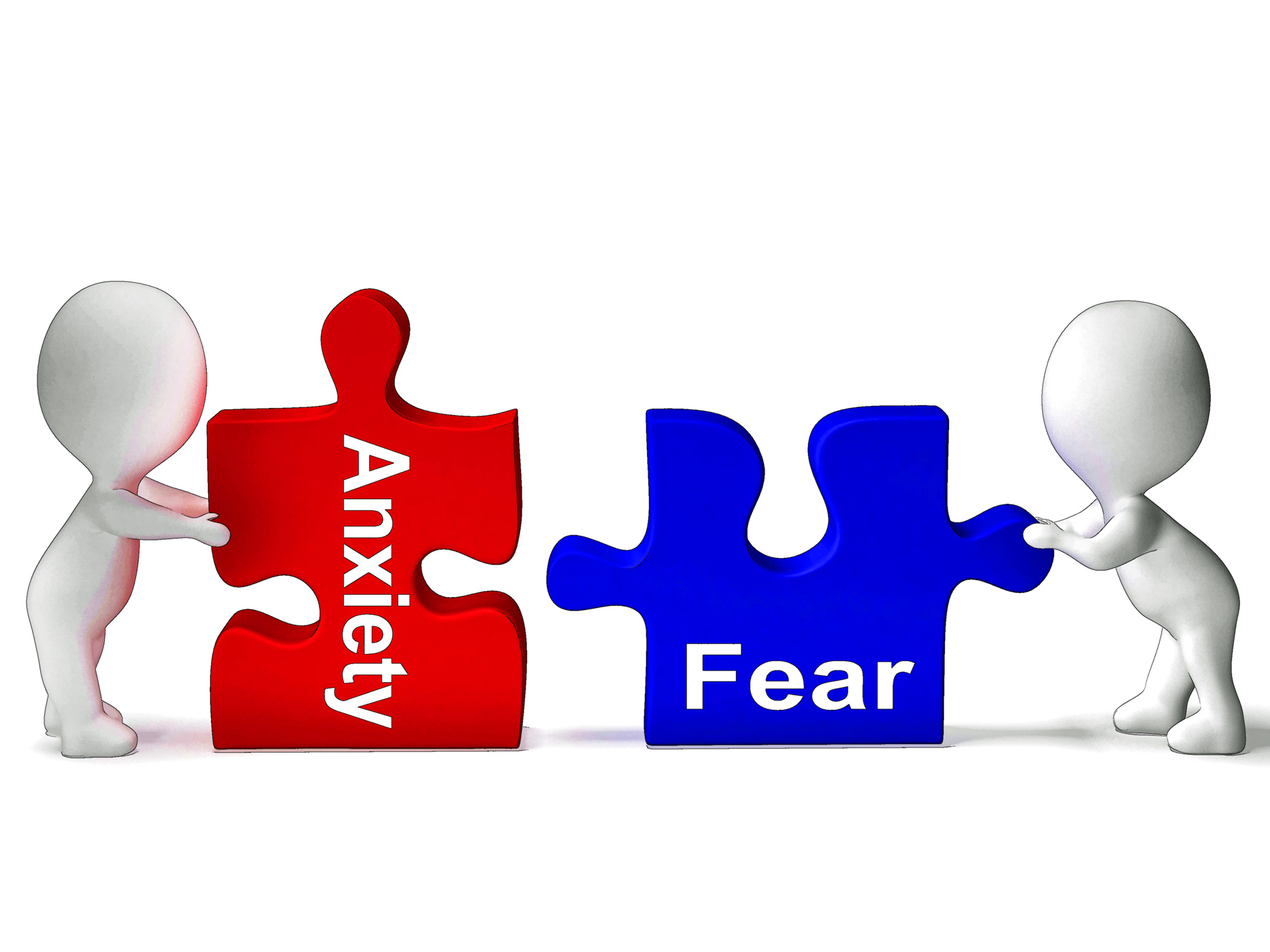 Anxiety fear puzzle means anxious or afraid photo