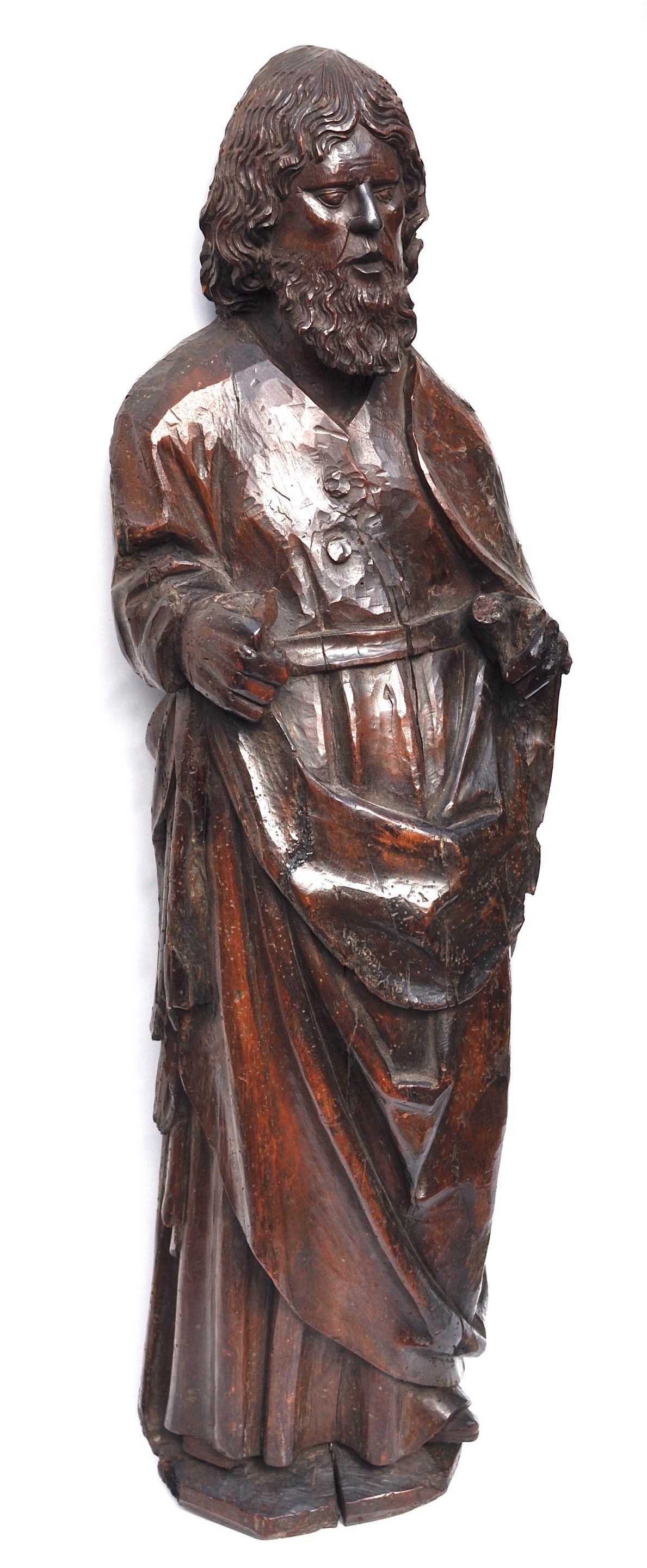 16th century carved walnut figure of an Apostle (16th century French ...