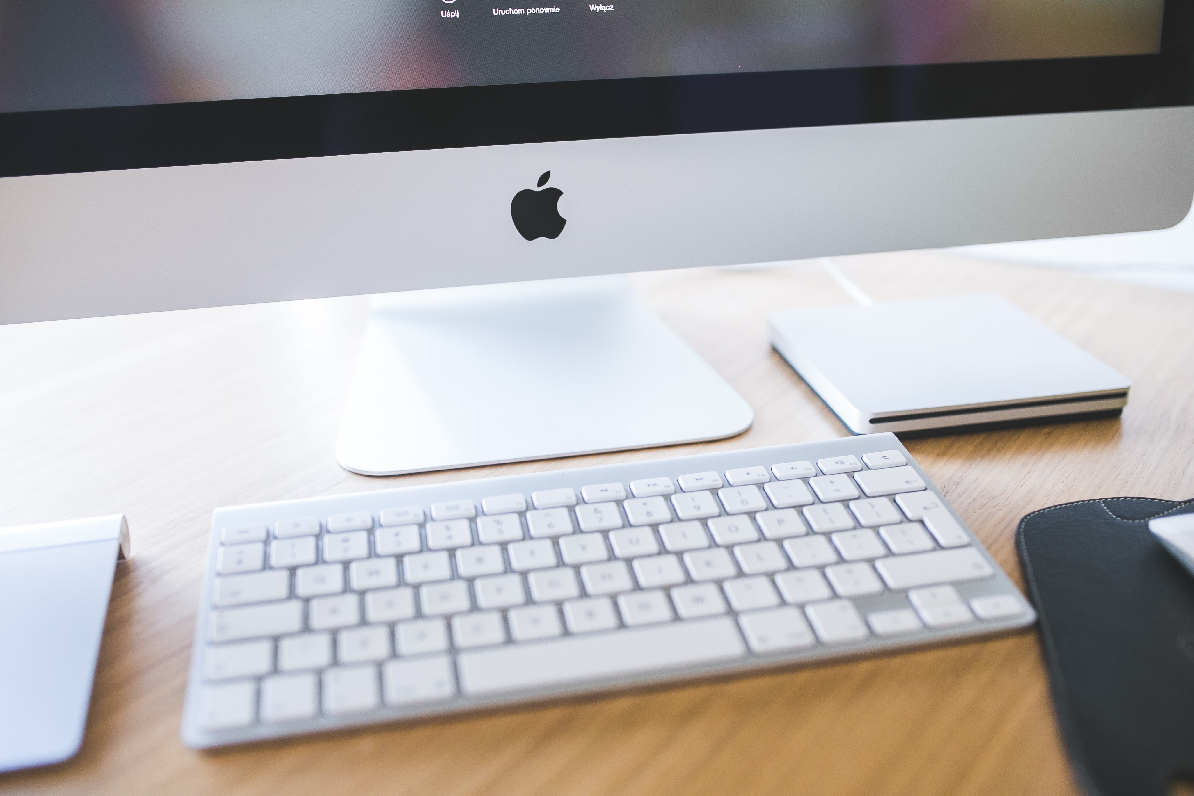 Apple imac - closeup of white keyboard photo