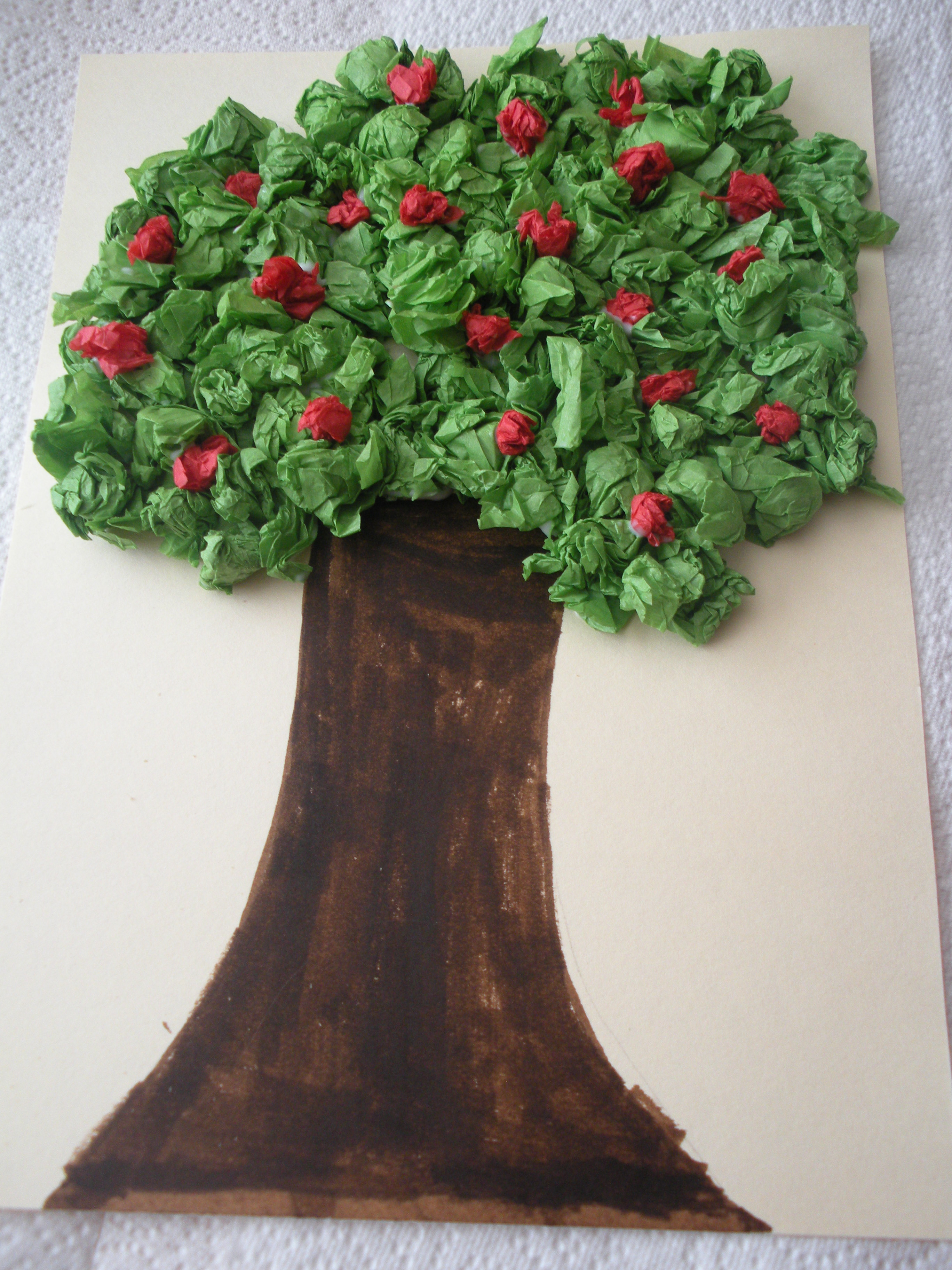 Tissue Paper Apple Tree | A Little Bit of This & That