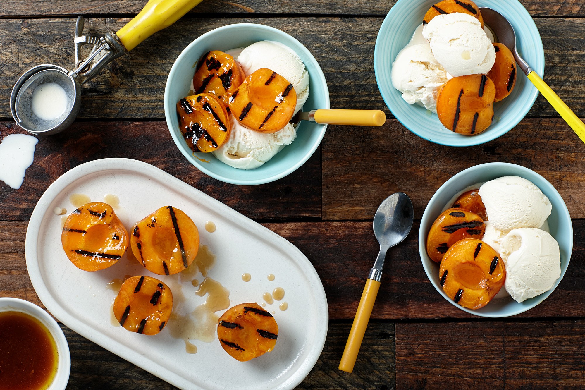 Grilled Maple-Butter Apricots with Vanilla Ice Cream recipe ...