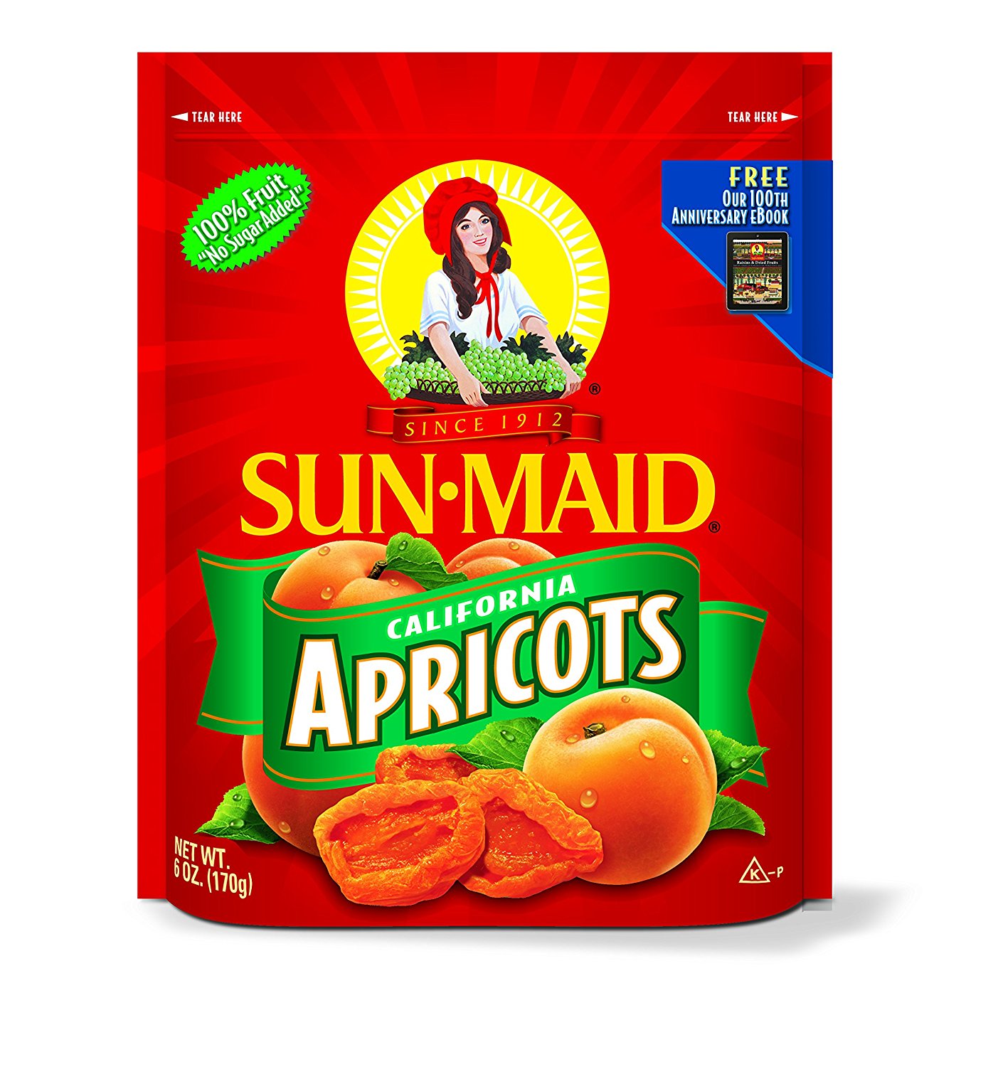 Sun Maid California Apricots, 6-Ounce Pouches (Pack of 4): Amazon ...