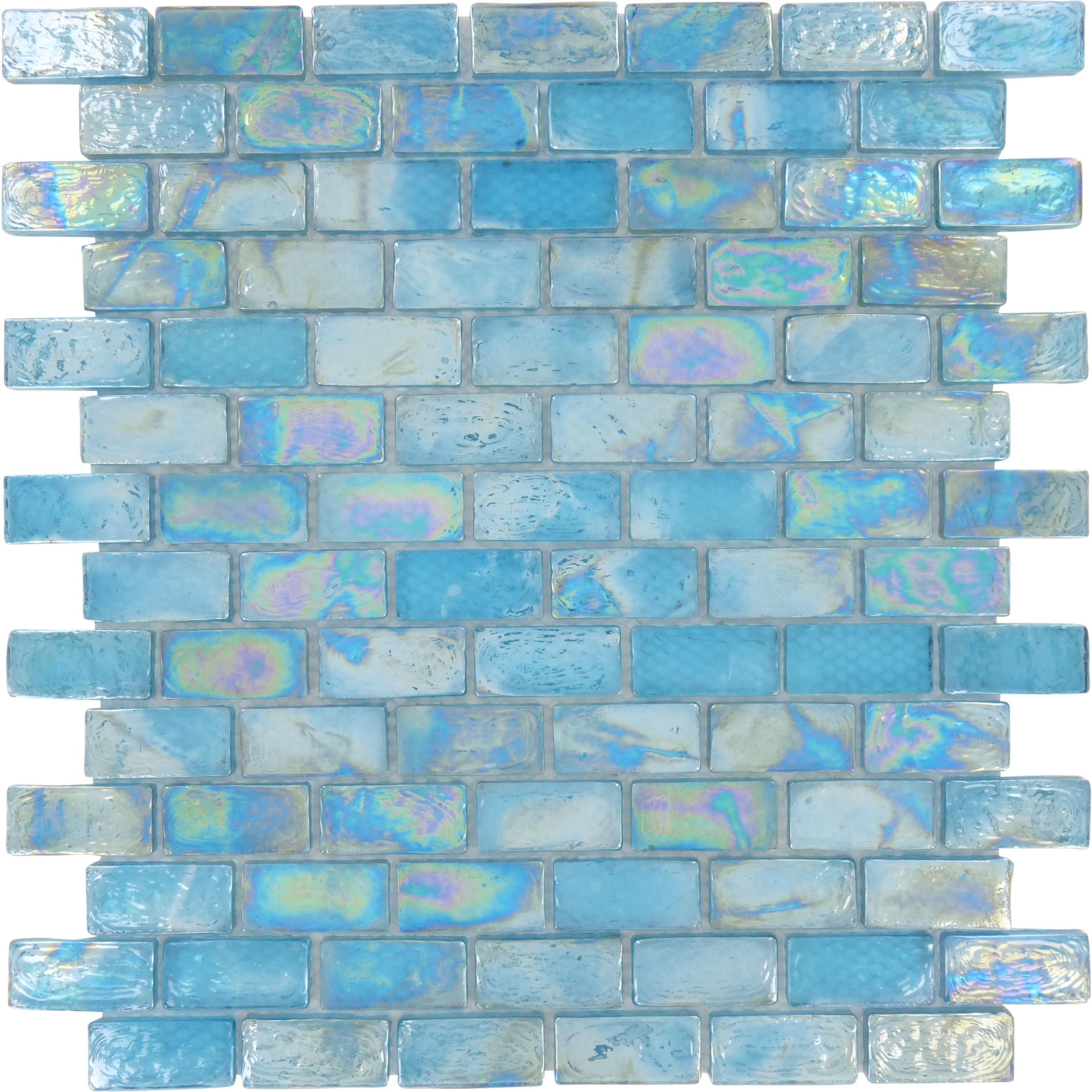 Aqua Mosaic Tile | Glass Iridescent Tile | Glass Brick Tiles