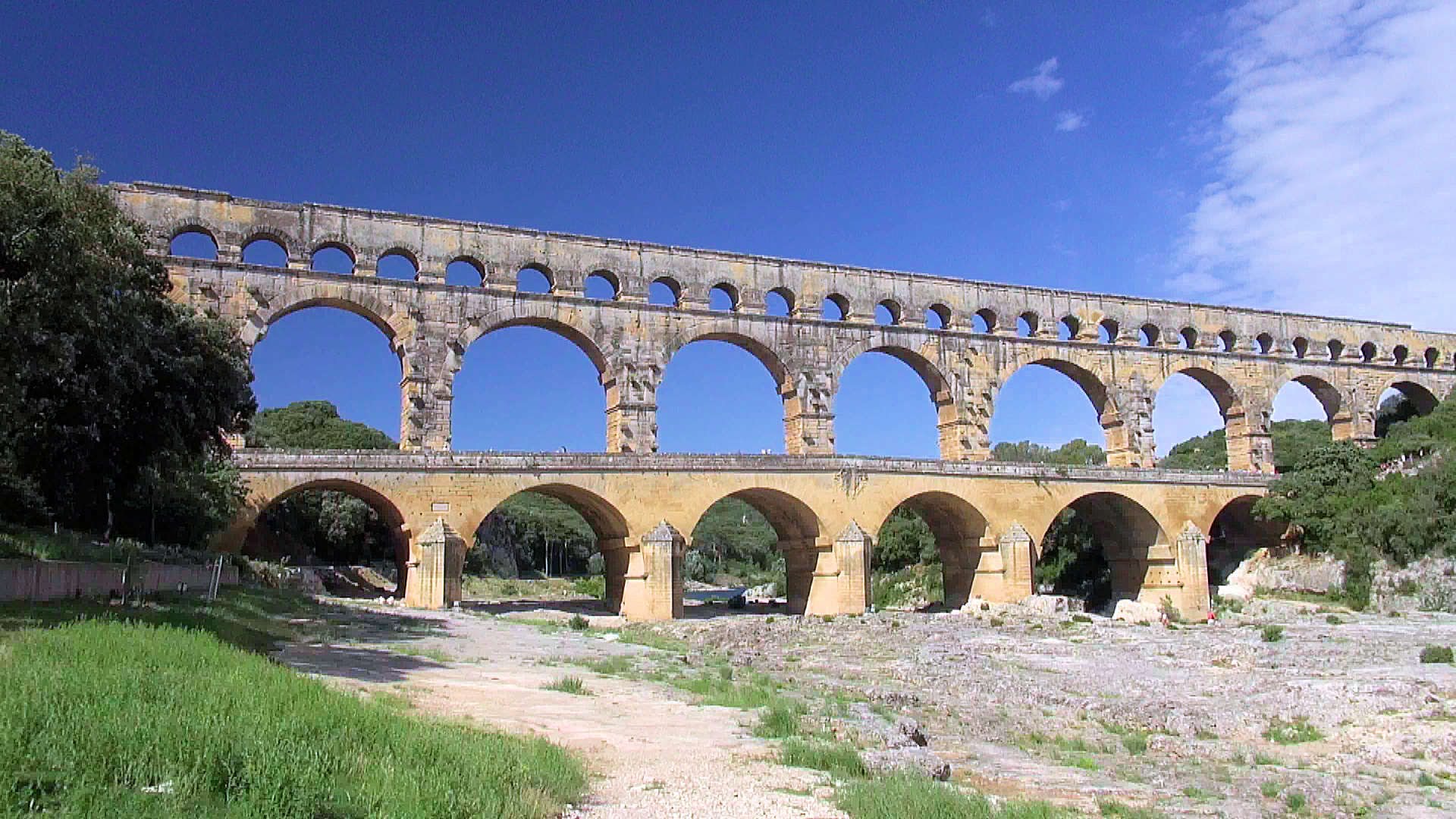 Pont du Gard - ancient Roman aqueduct, Provence, France [HD ...