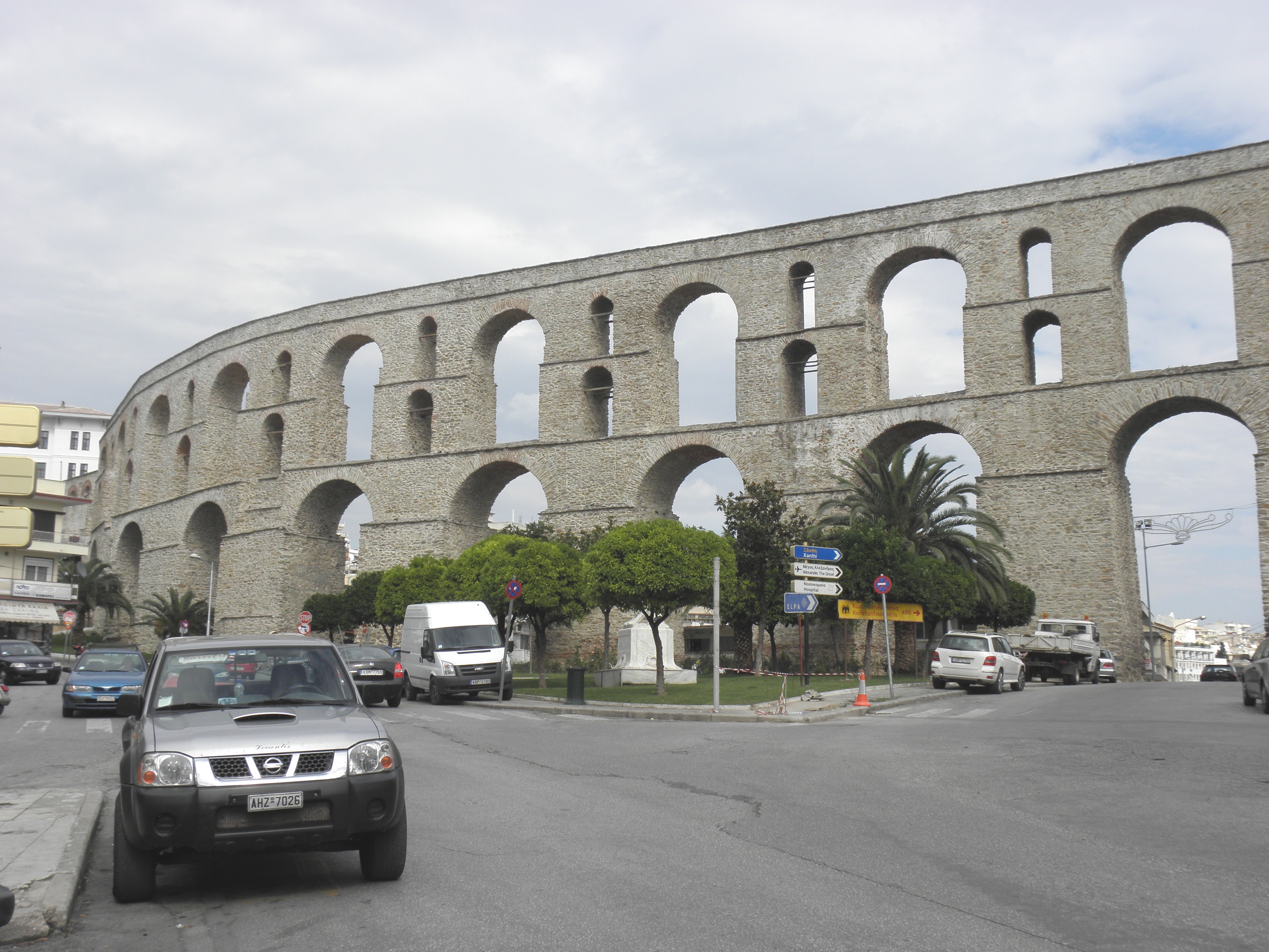 Aqueduct in kavala, greece photo
