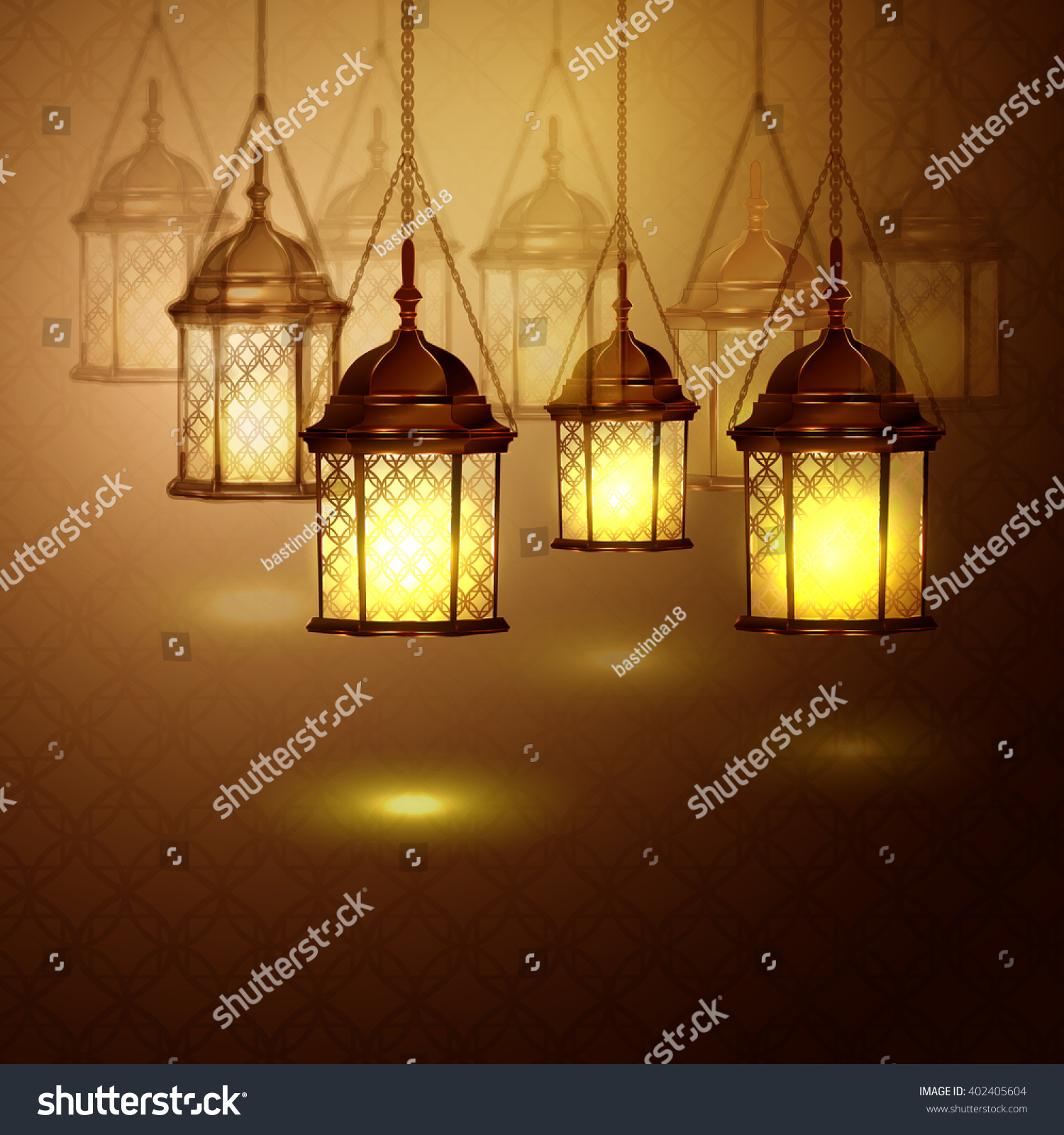 Intricate Arabic Lamps Lights Stock Vector (2018) 402405604 ...