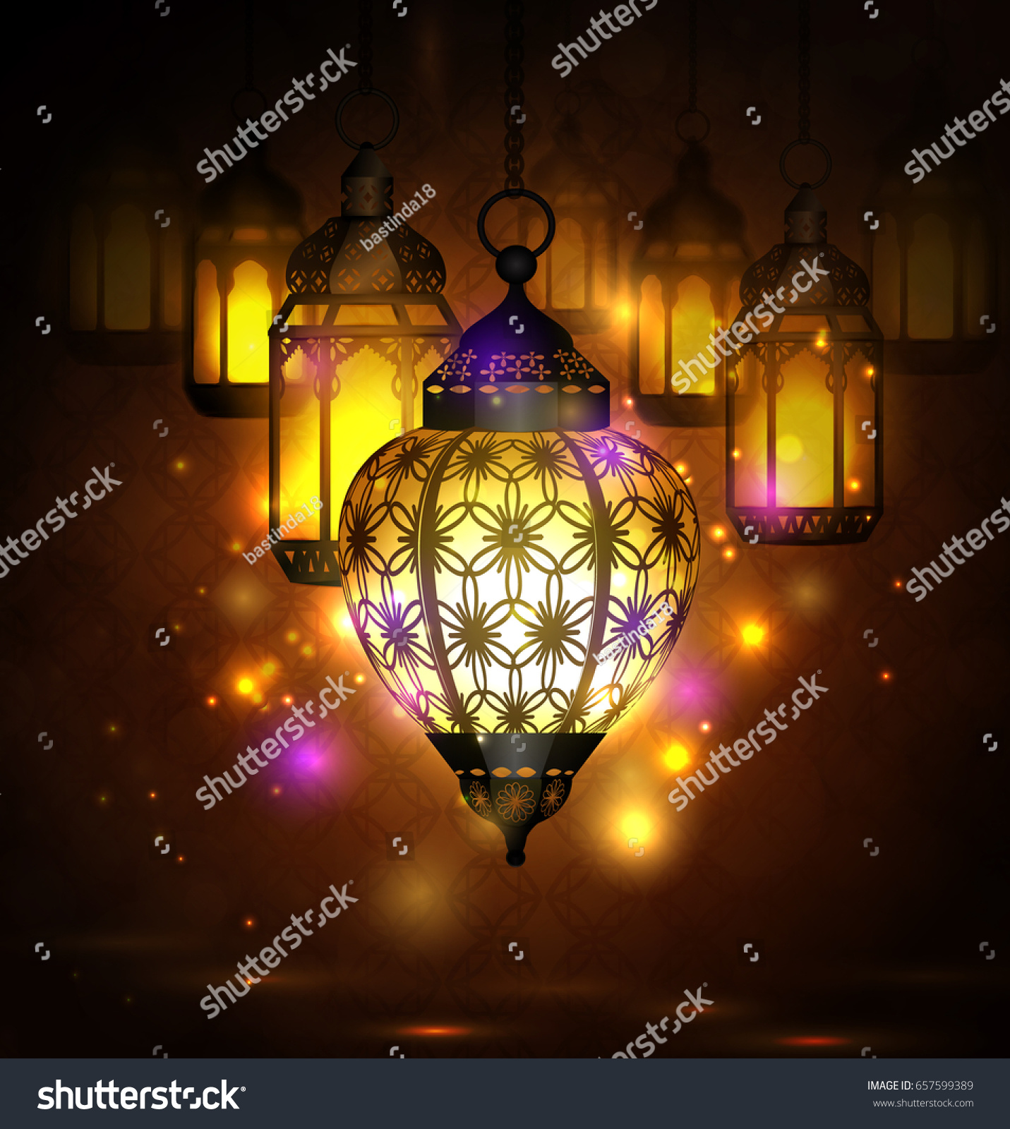 Intricate Arabic Lamps Lights Stock Vector 657599389 - Shutterstock