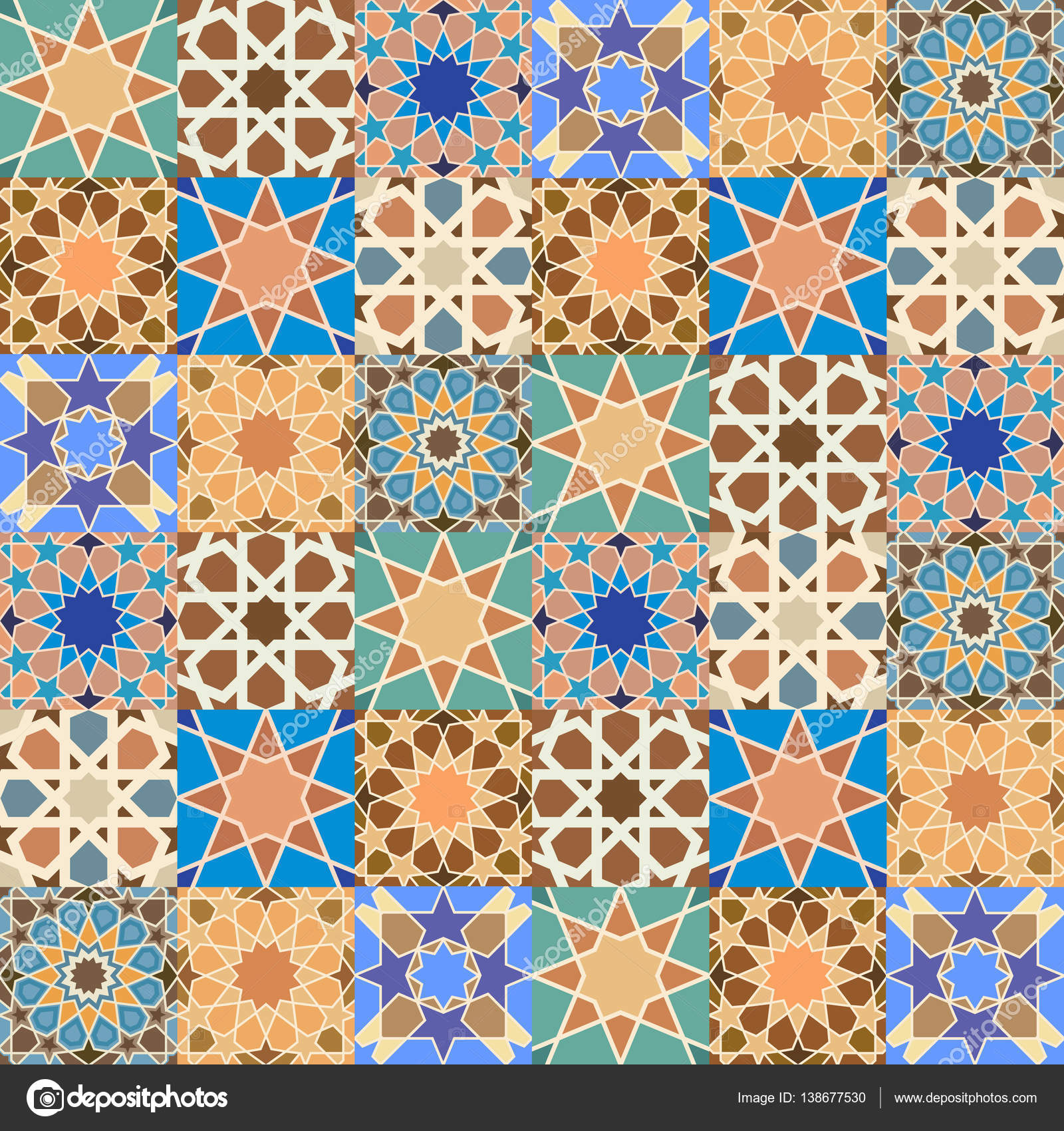 Traditional arabic tile mosaic background — Stock Vector © Irmairma ...