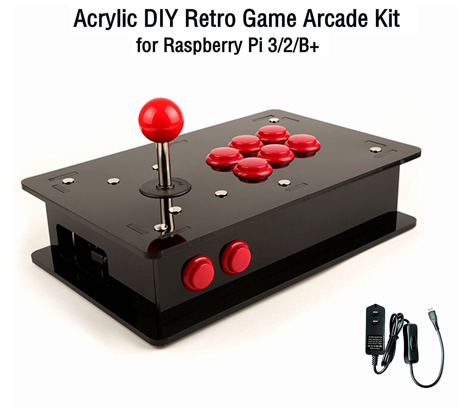 Amazon.com: CQRobot Acrylic DIY Retro Game Arcade Kit, for Raspberry ...