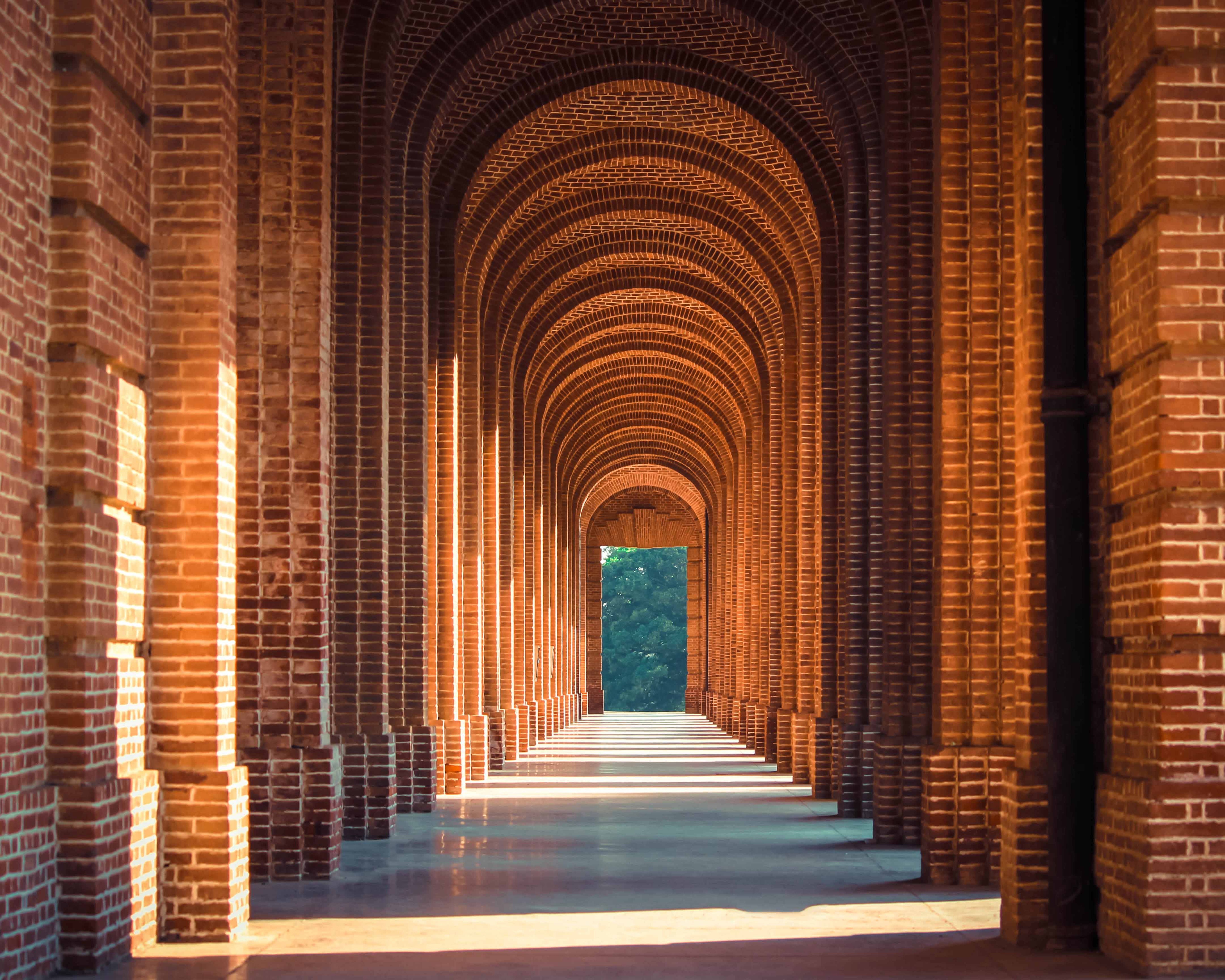 A corridor with a series of brick arches | Free Paths | Pinterest ...