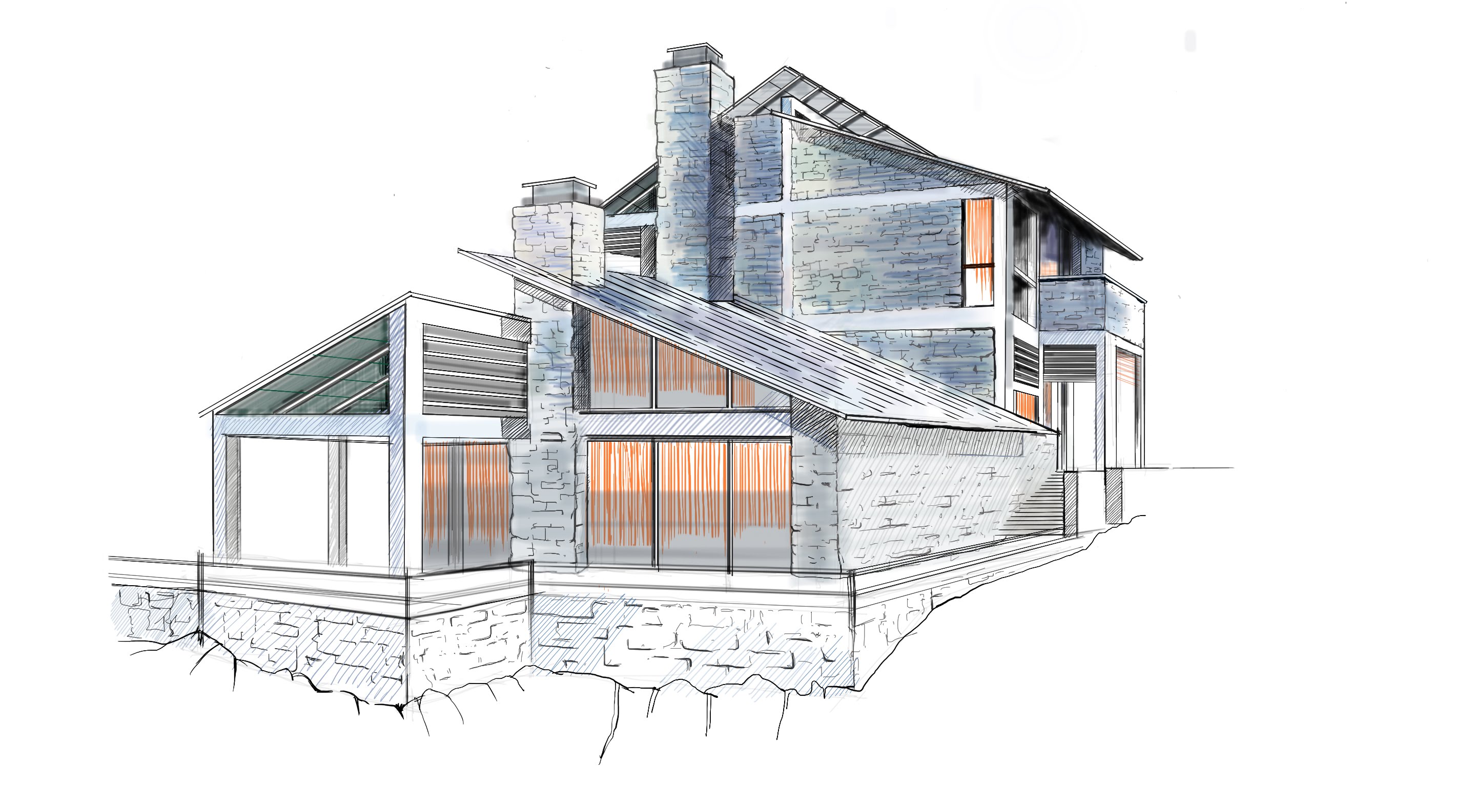 architectural rendering in sketchbook pro, from start to finish ...