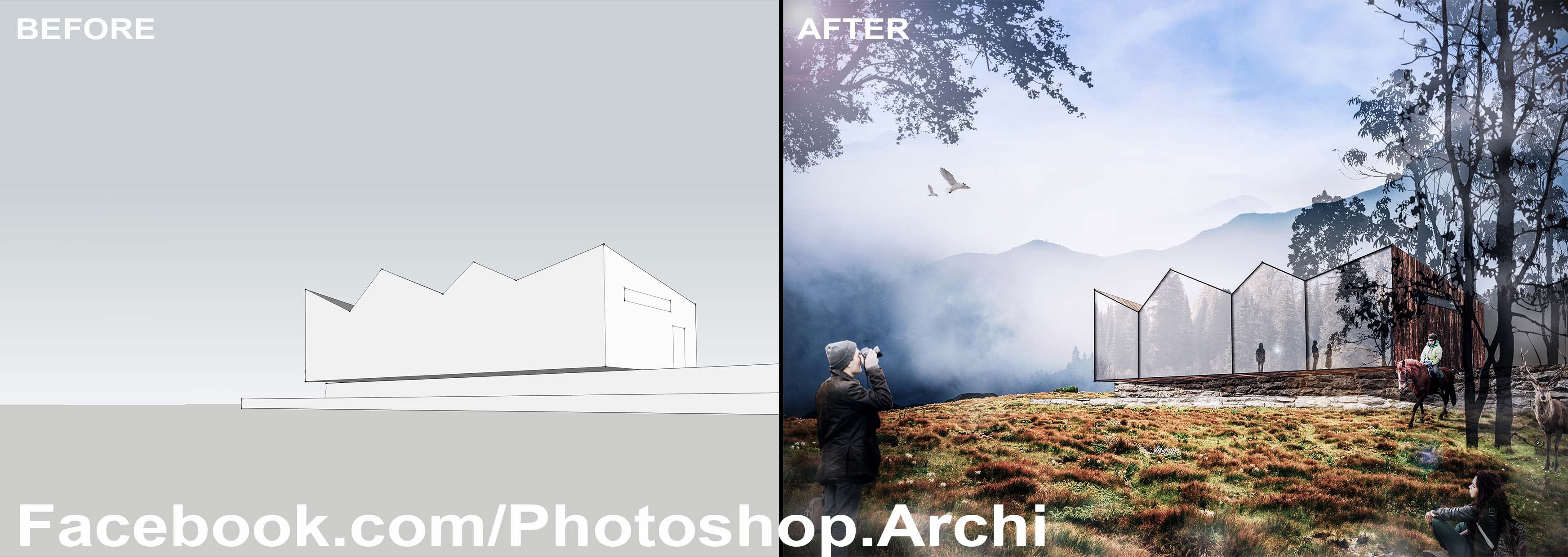 Photoshop Post Production | Architecture Visualization Rendering ...