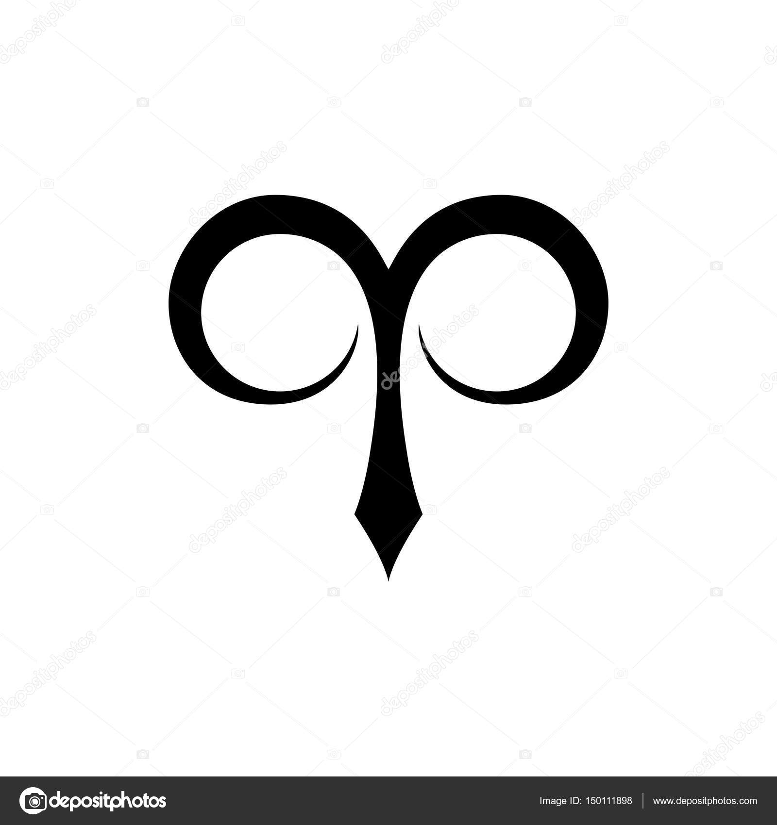 Aries, abstract zodiac sign isolated on white. — Stock Vector ...