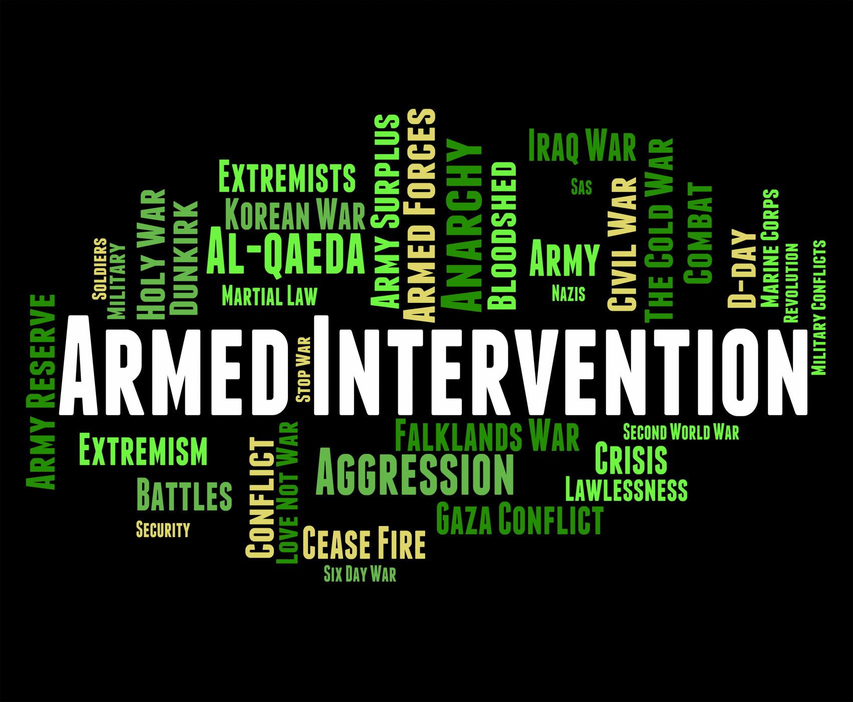 Armed intervention represents military action and arms photo