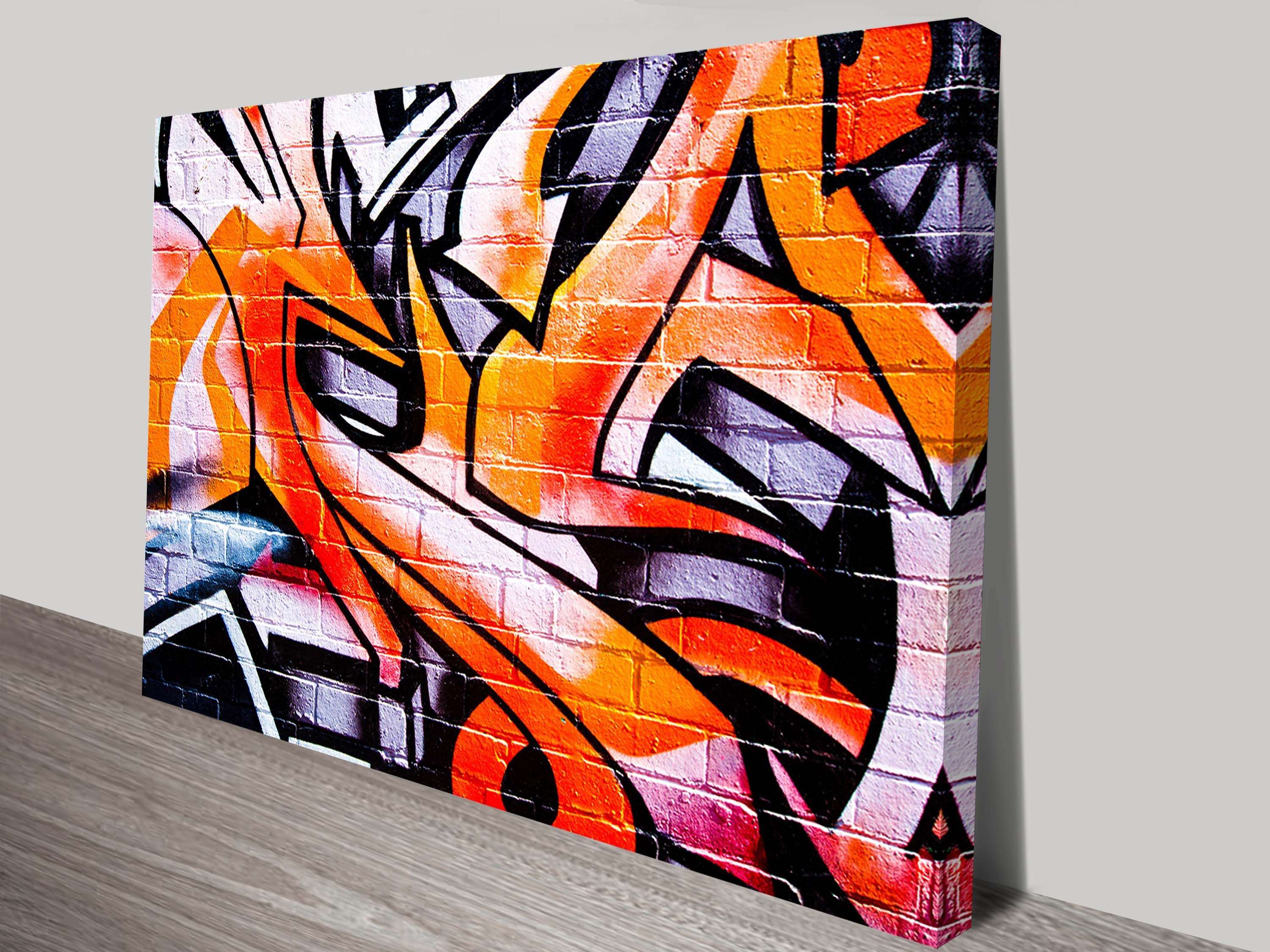 Abstract Wall Art Prints Elegant orange Abstract Street Art Canvas ...