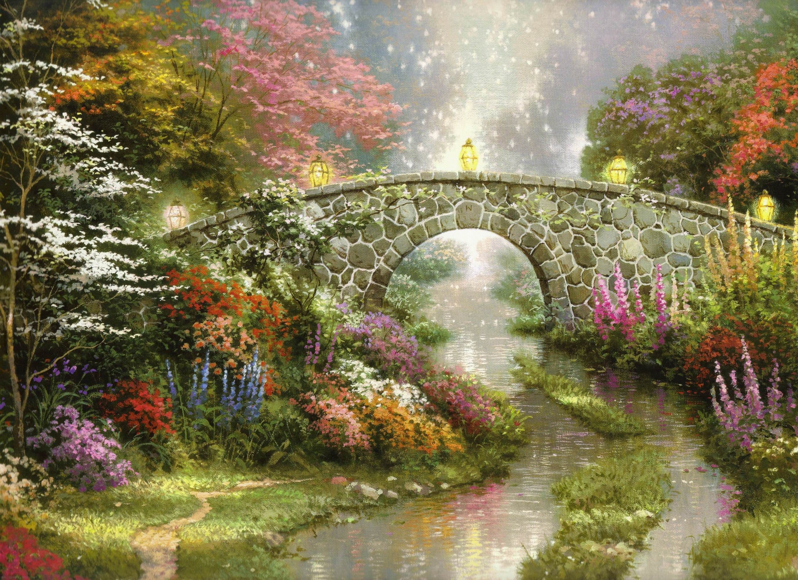 stillwater-bridge-thomas-kinkade-painting-beautiful-nature-bridge ...