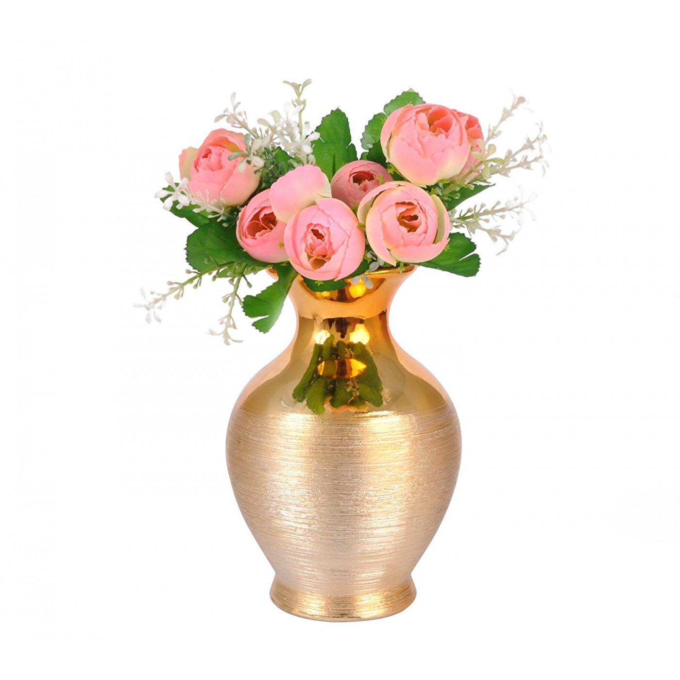 Artificial Flower With Vase For Living Room (7.2 Inch X 5.5 Inch ...