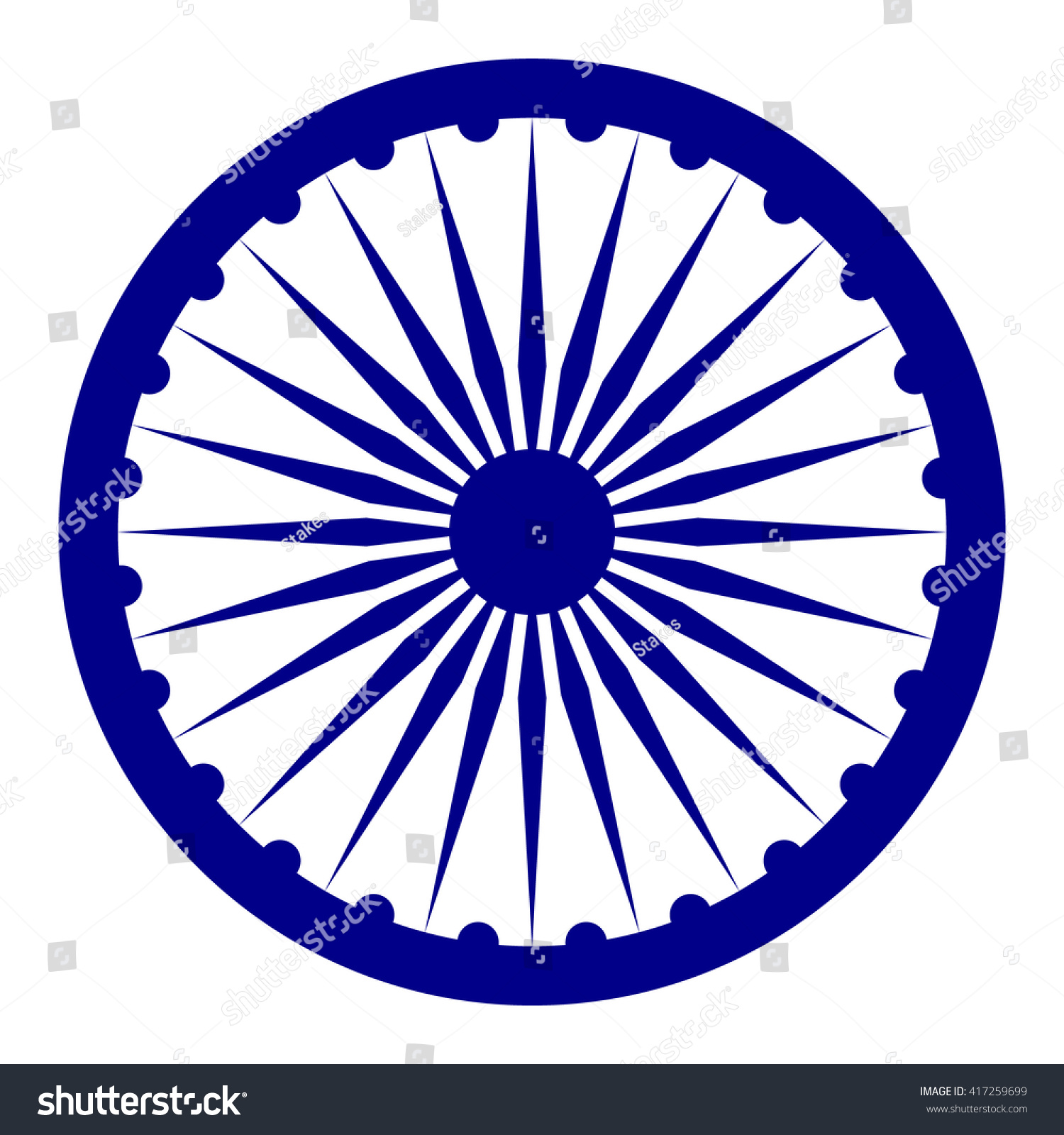 Blue Ashoka Wheel Indian Symbol Ashoka Stock Vector 417259699 ...