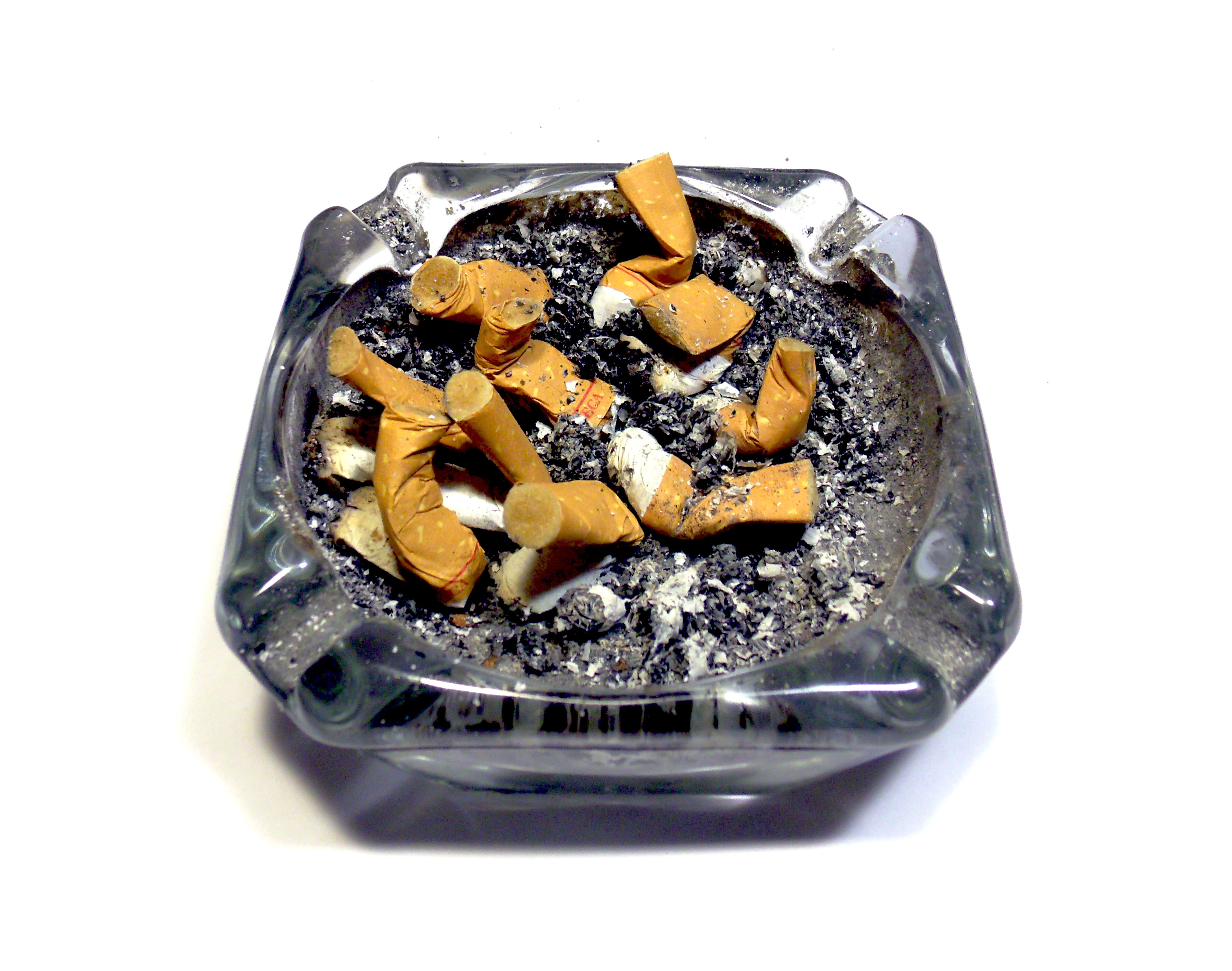 Ashtray with cigarettes photo
