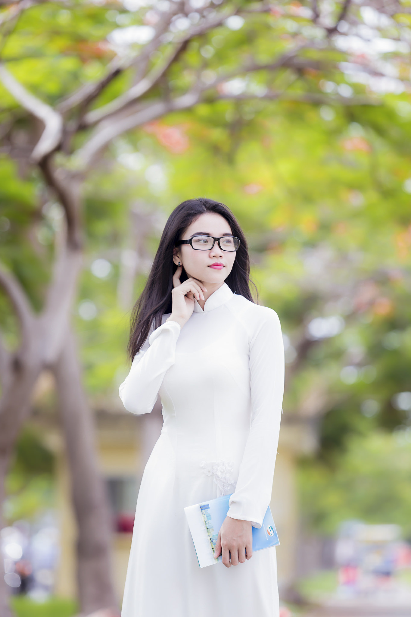 Asian girl with glasses photo