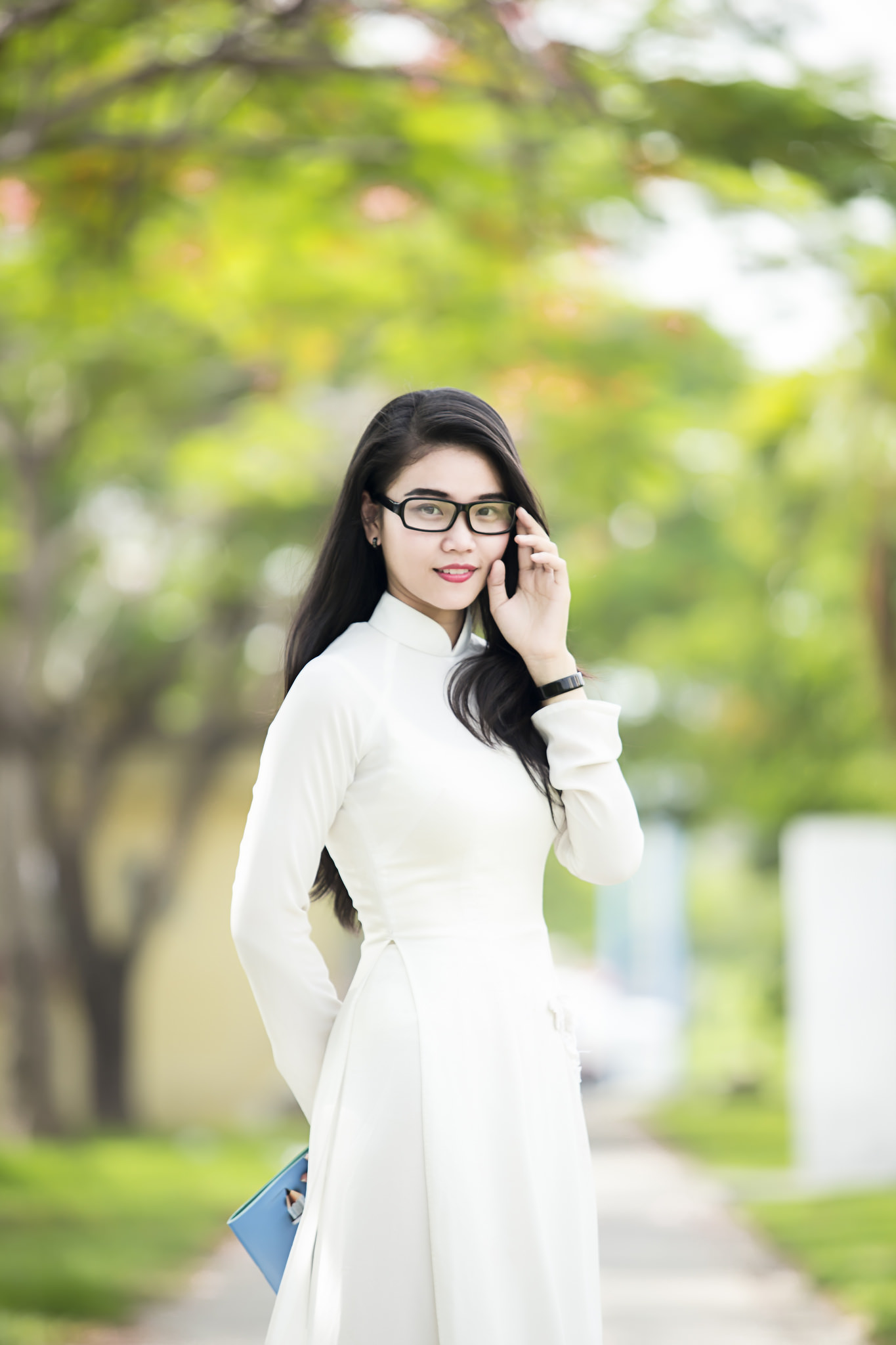 Asian girl with glasses photo