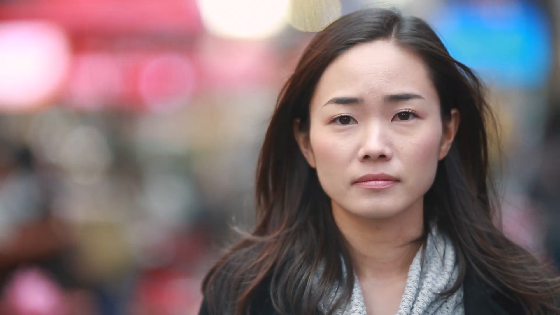 Young Asian woman serious sad face Stock Video Footage - Videoblocks