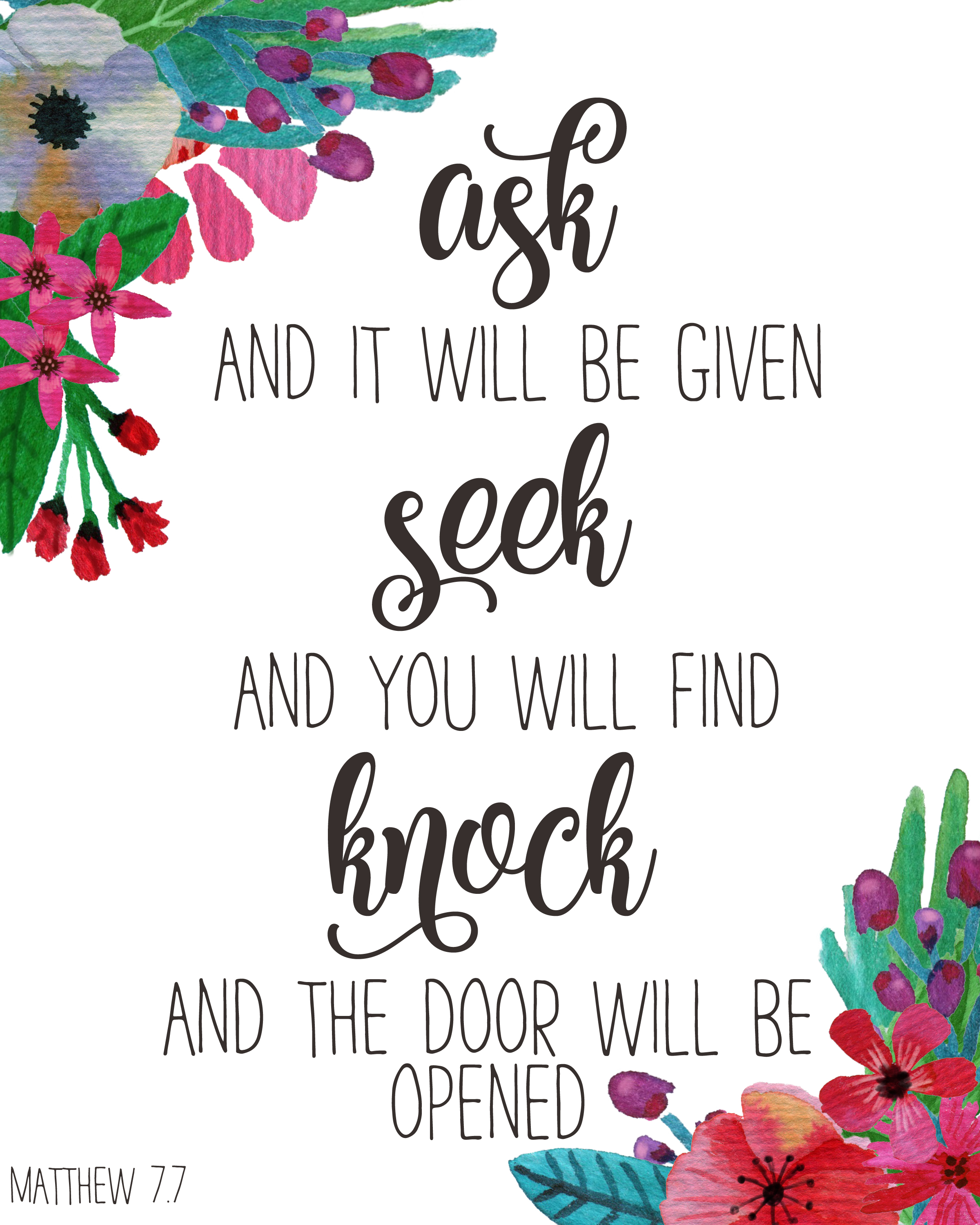 Ask, seek, knock | Glory in her Midst Designs