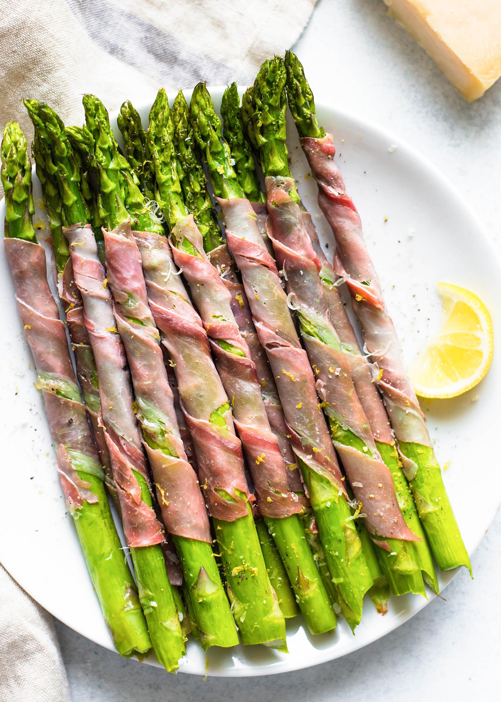 Prosciutto-Wrapped Asparagus Recipe | SimplyRecipes.com