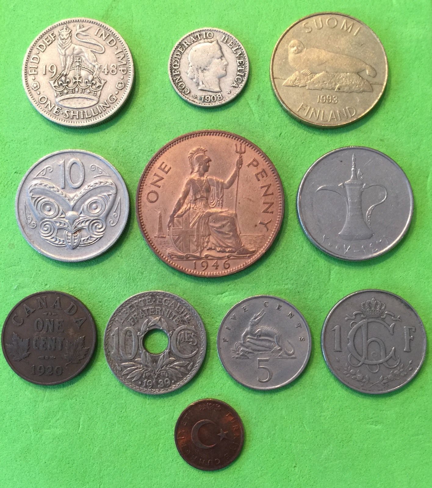 New post #LOT OF 11 FOREIGN COINS ASSORTED COUNTRIES http://i ...